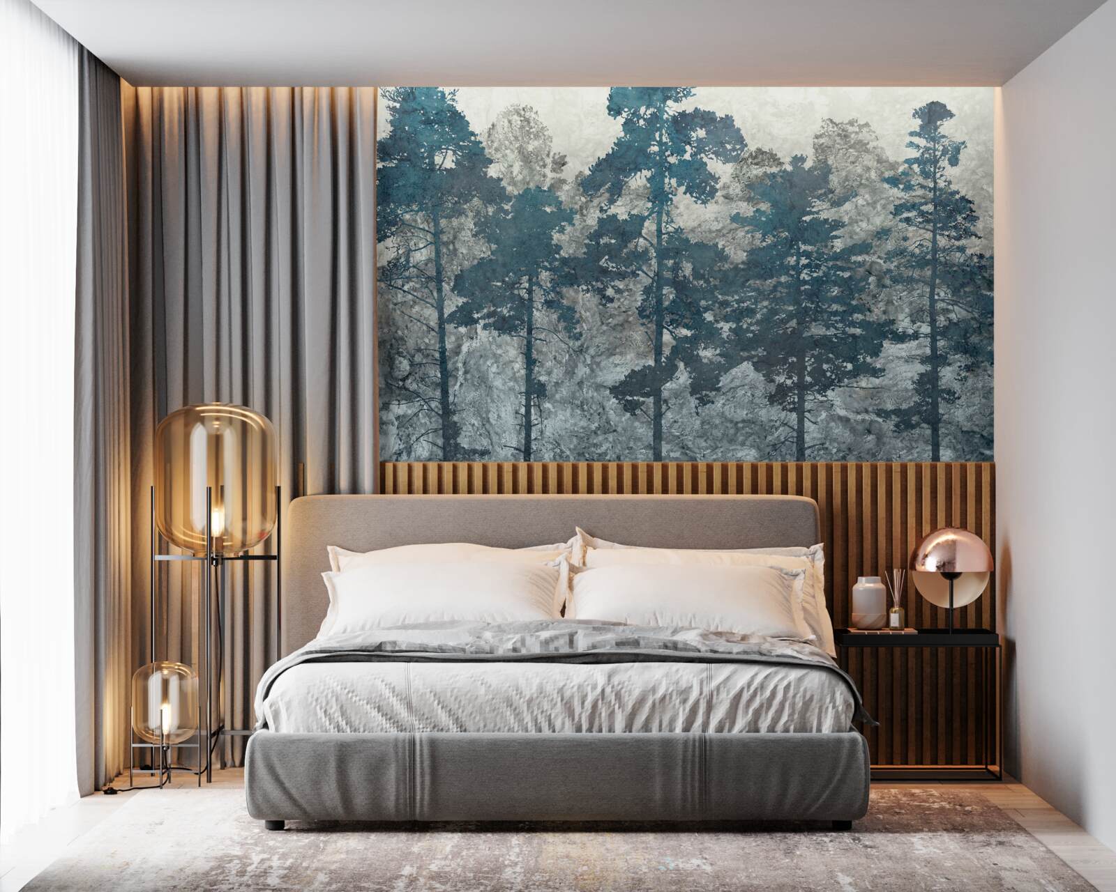 Фотошпалери крони та верхівки дерев з листям