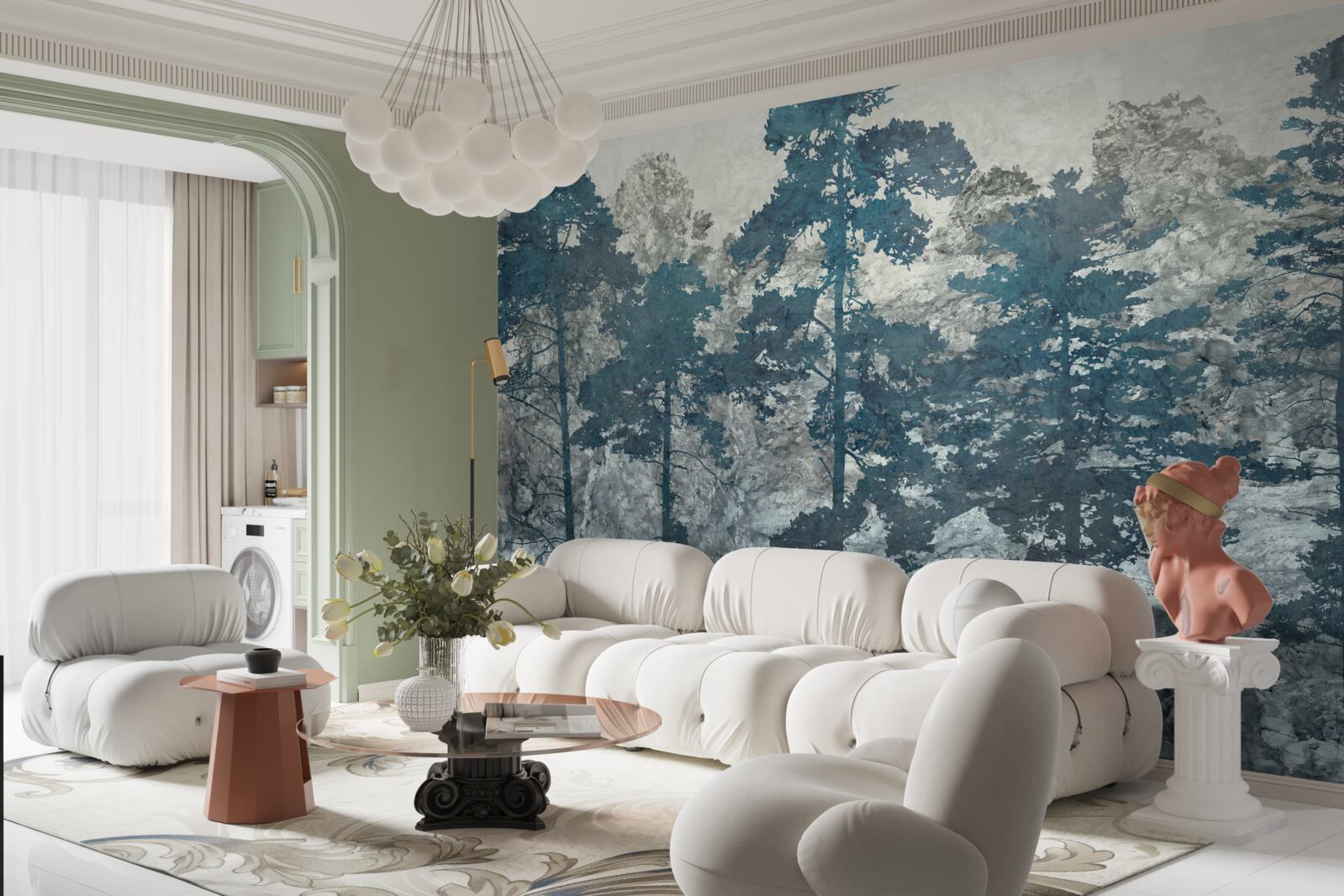 Фотошпалери крони та верхівки дерев з листям