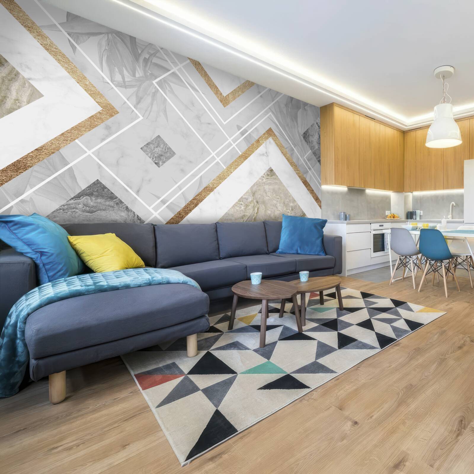 Фотошпалери прямокутні лінії на мармурі