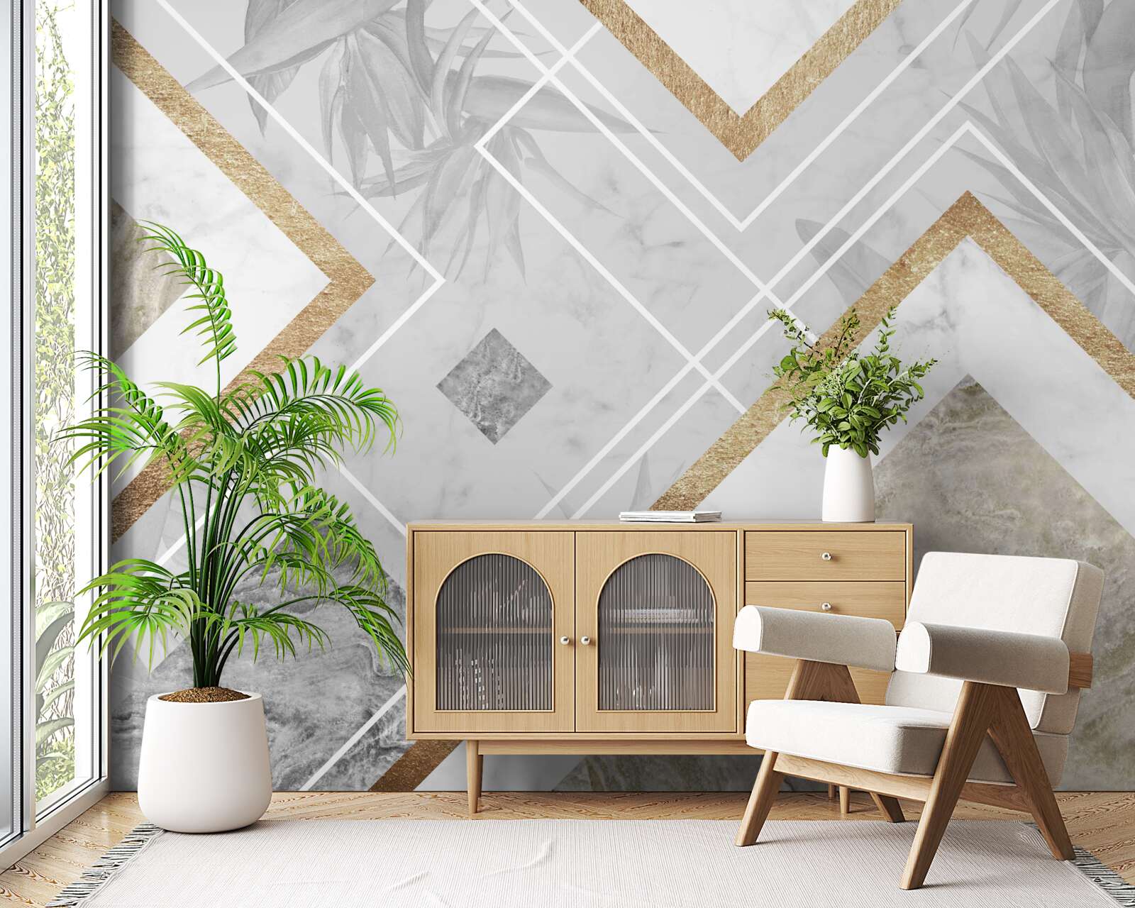 Фотошпалери прямокутні лінії на мармурі