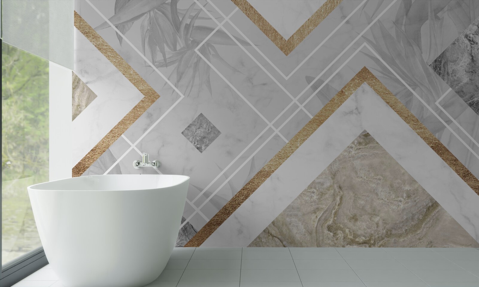 Фотошпалери прямокутні лінії на мармурі