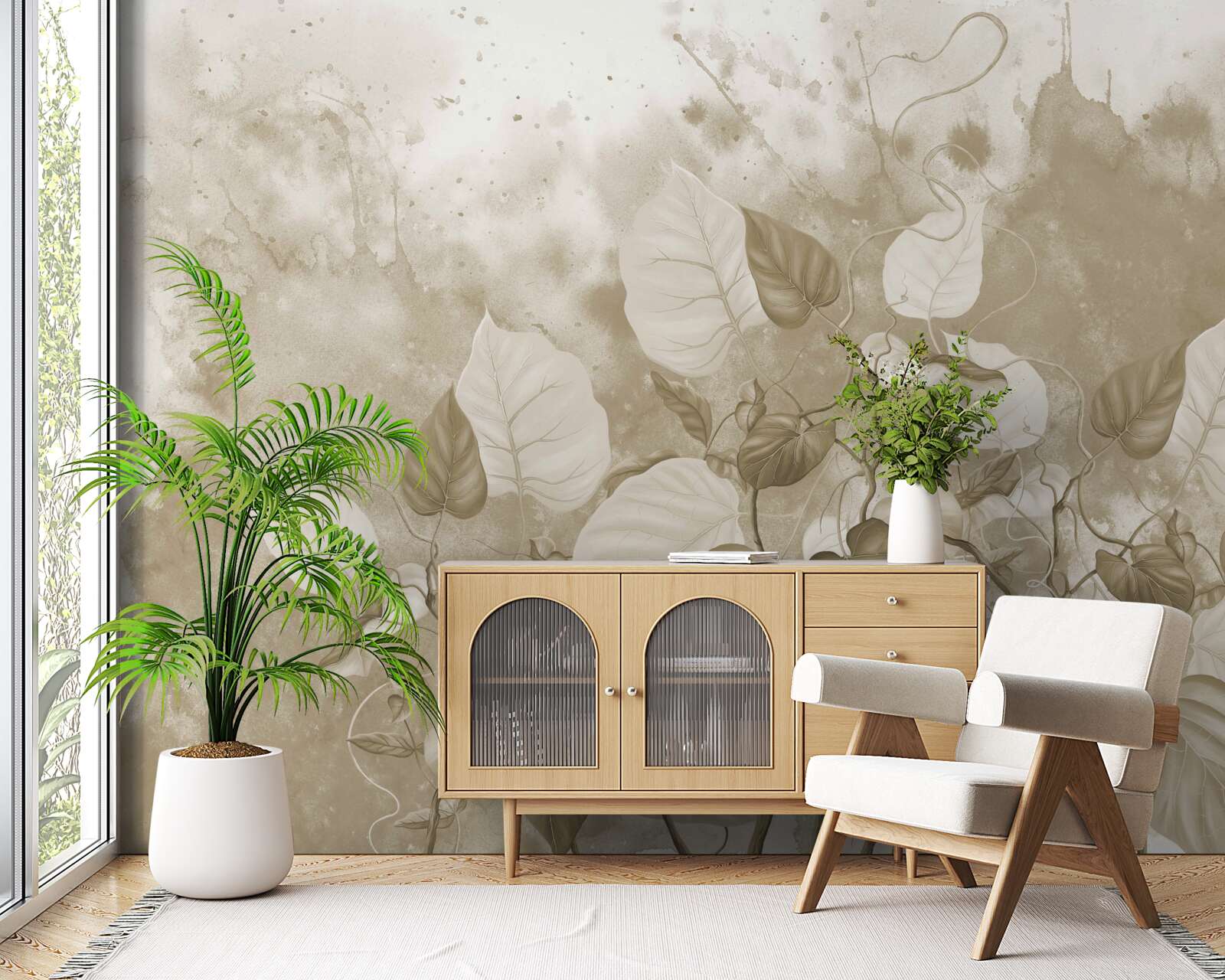 Фотошпалери ранок на лузі оповитий туманом