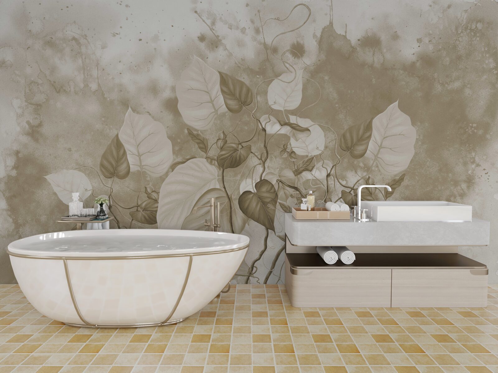 Фотошпалери ранок на лузі оповитий туманом