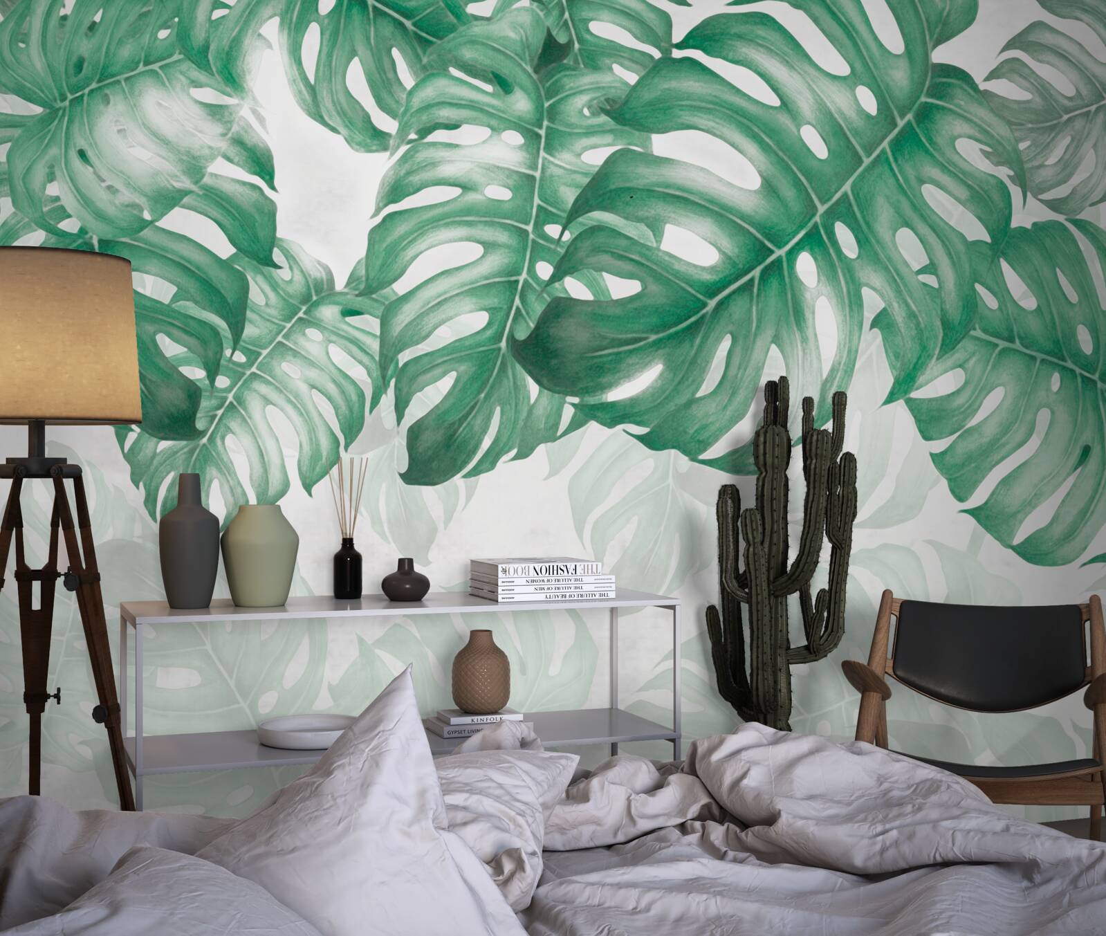 Фотошпалери листя папороті на світлому тлі