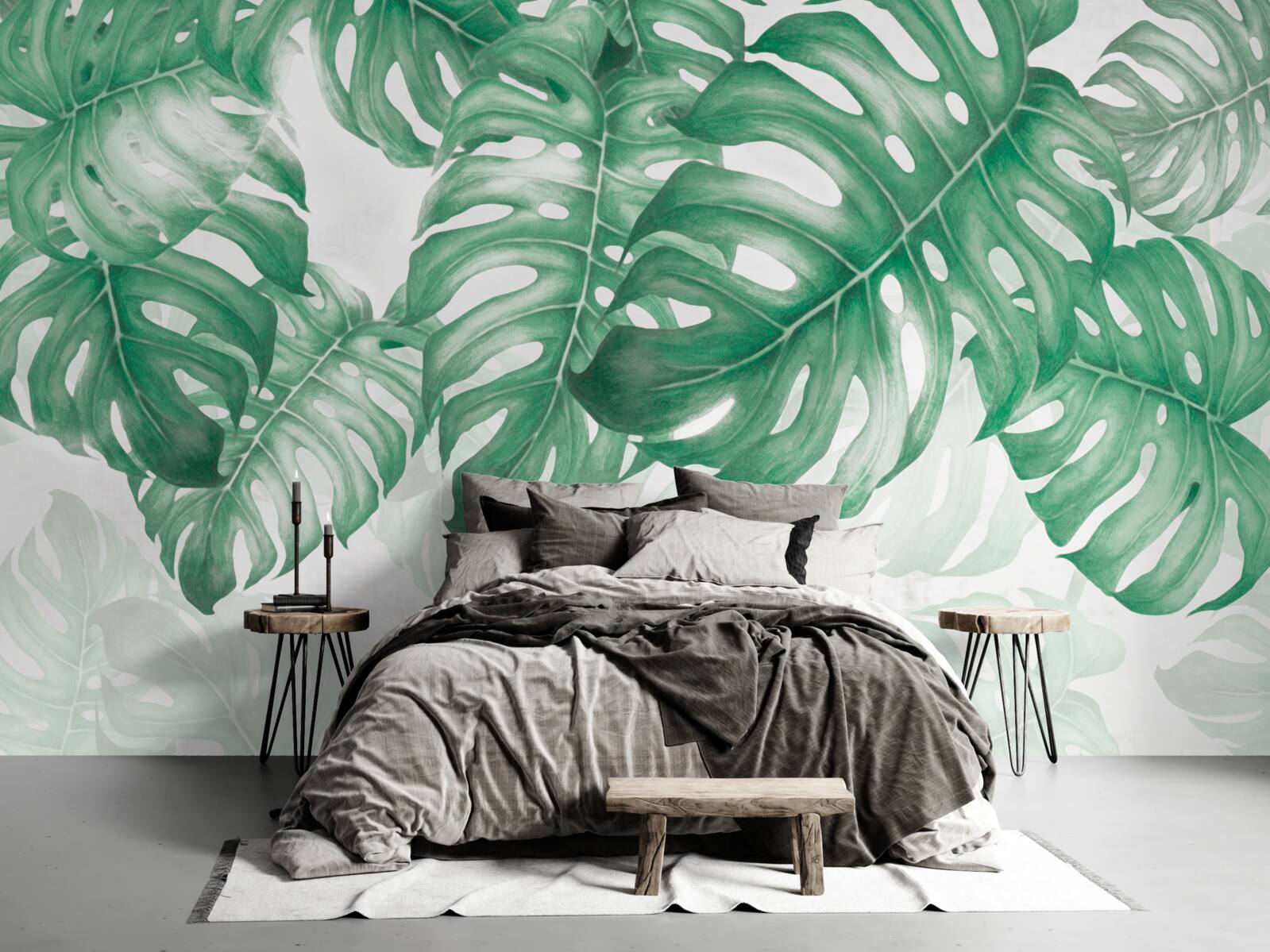 Фотошпалери листя папороті на світлому тлі