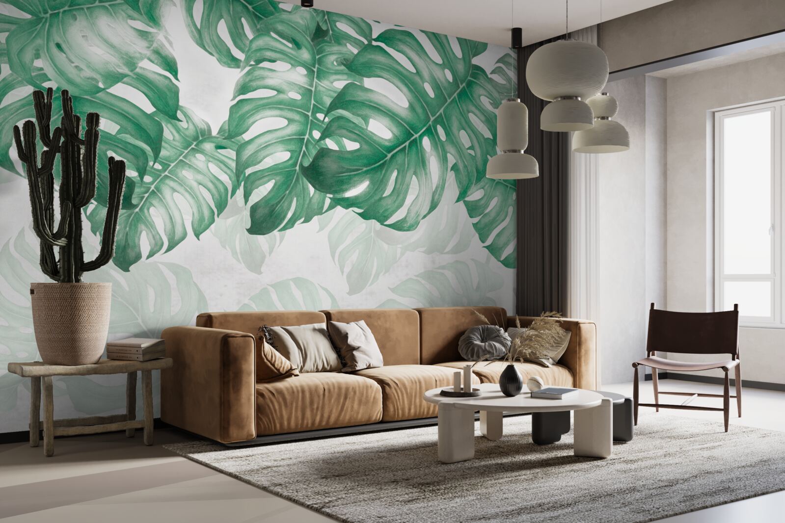 Фотошпалери листя папороті на світлому тлі