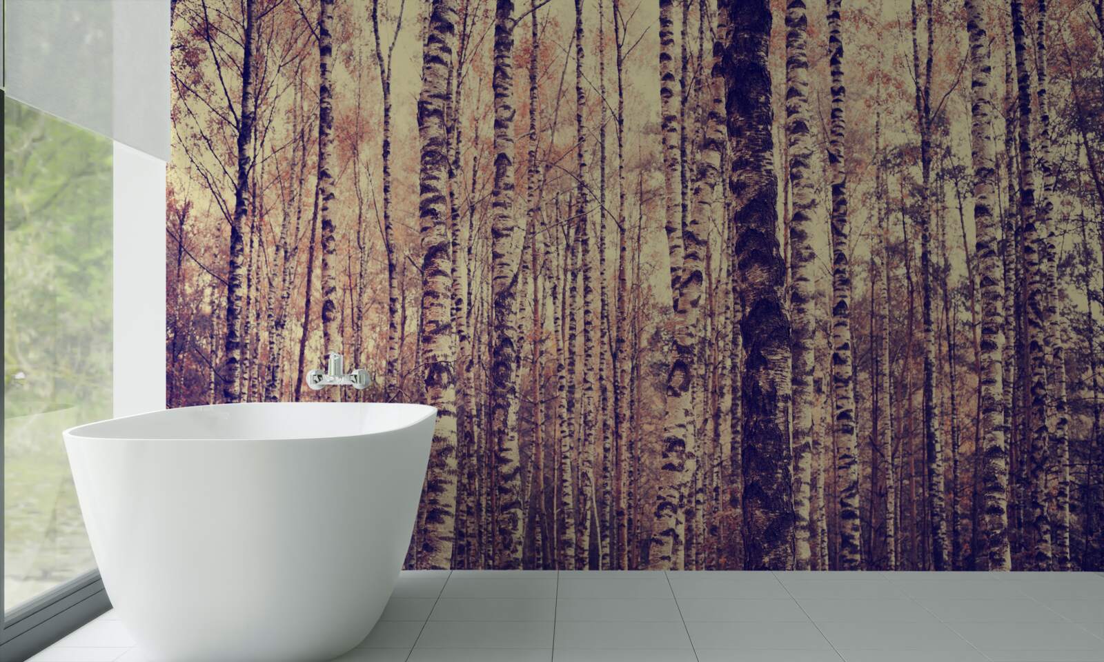 Фотошпалери елегантний березовий гай