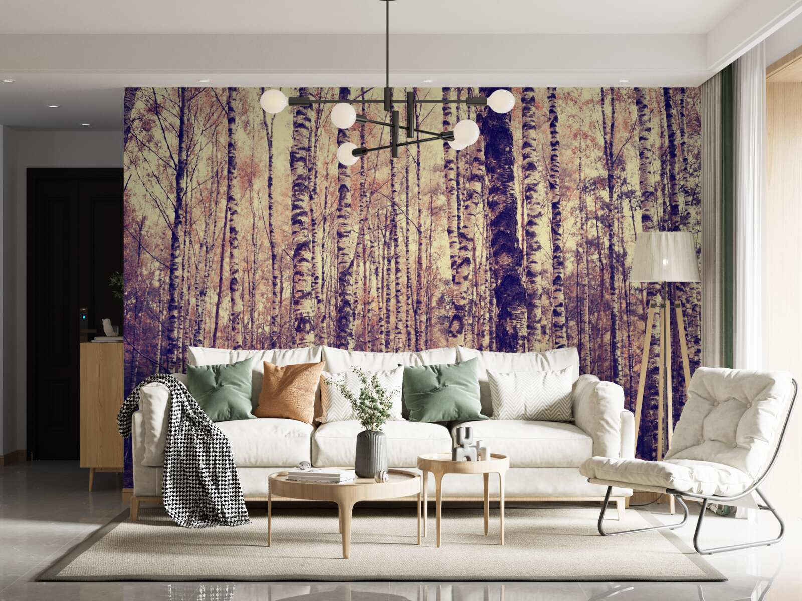 Фотошпалери елегантний березовий гай