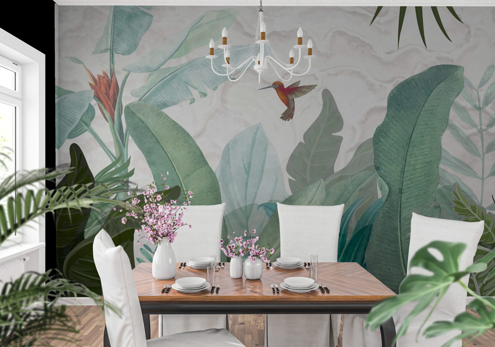 Фотошпалери колібрі в гонитві за солодким нектаром