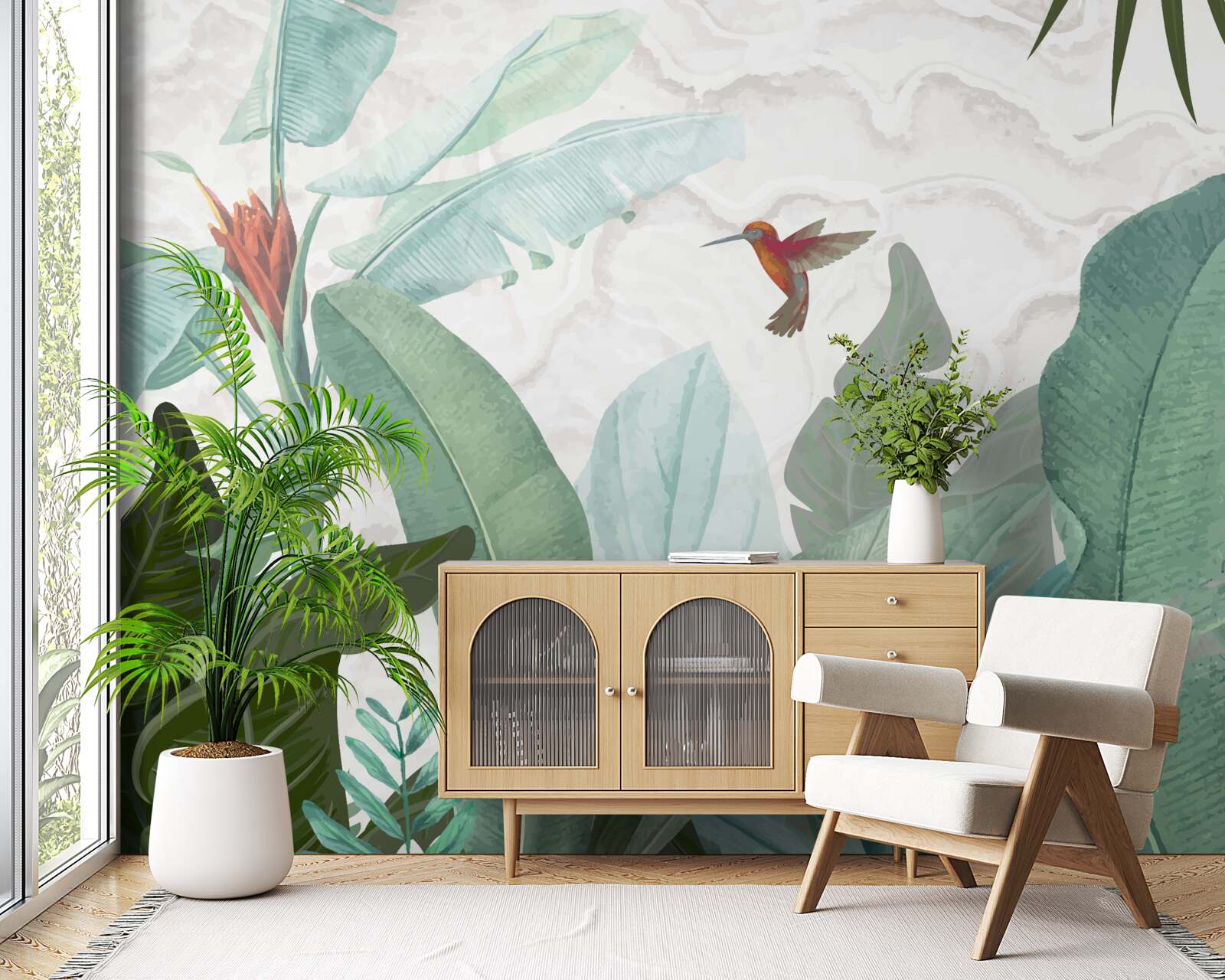 Фотошпалери колібрі в гонитві за солодким нектаром