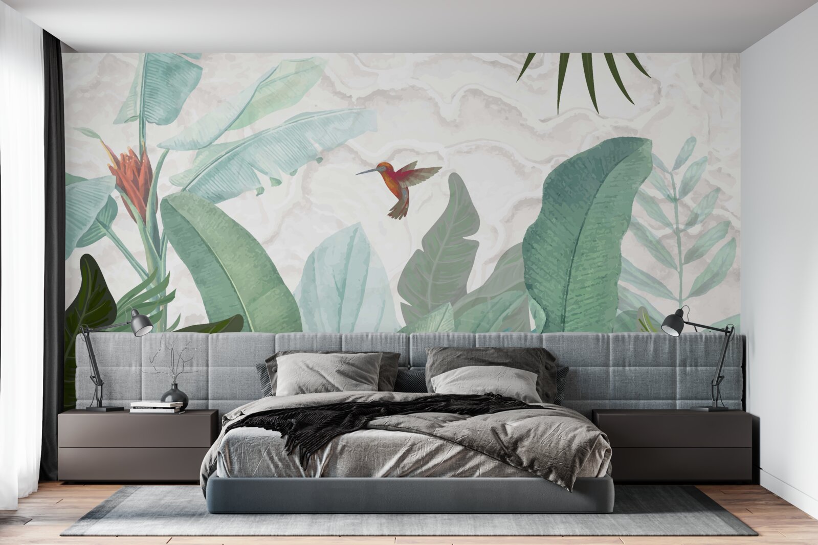 Фотошпалери колібрі в гонитві за солодким нектаром