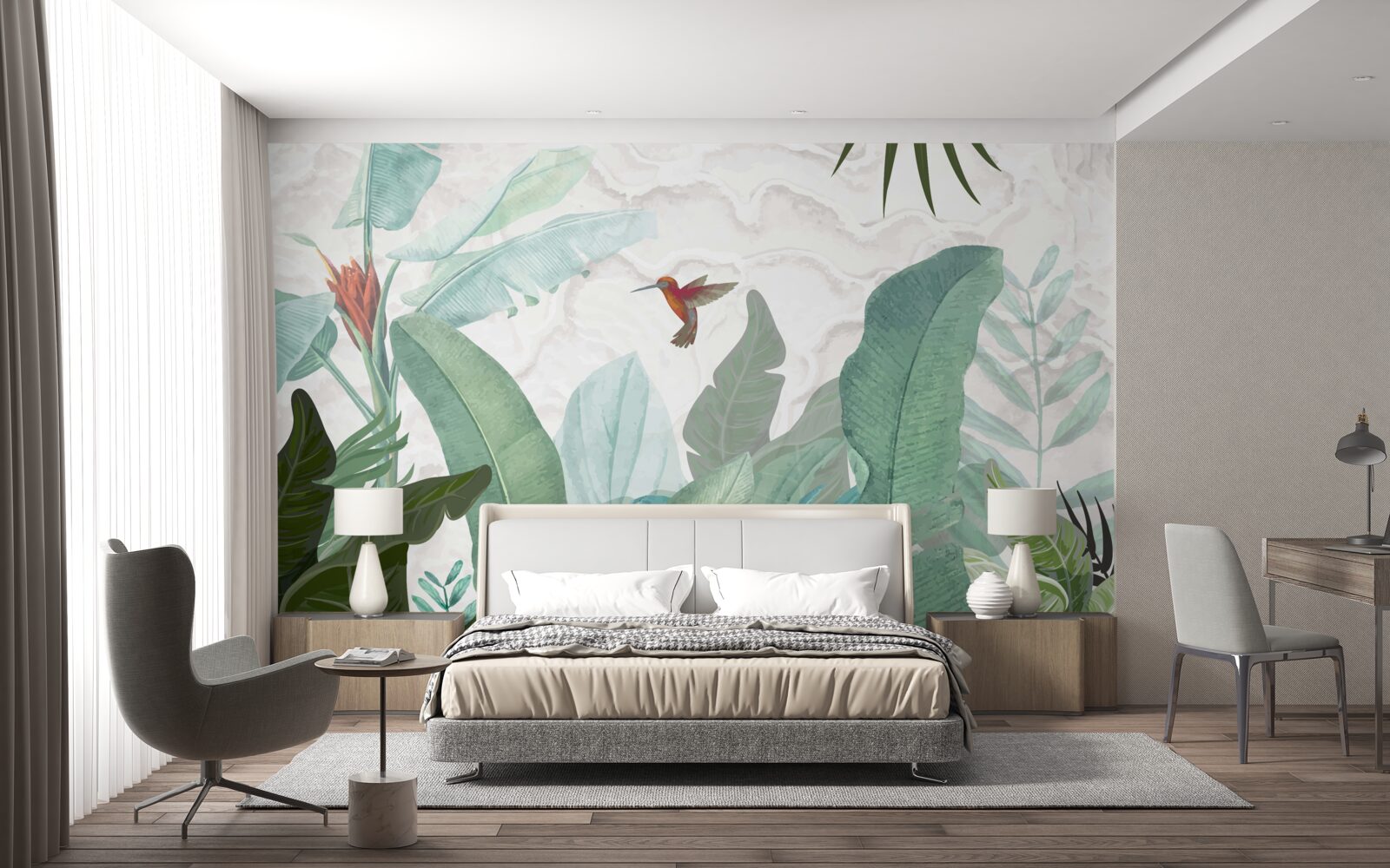 Фотошпалери колібрі в гонитві за солодким нектаром