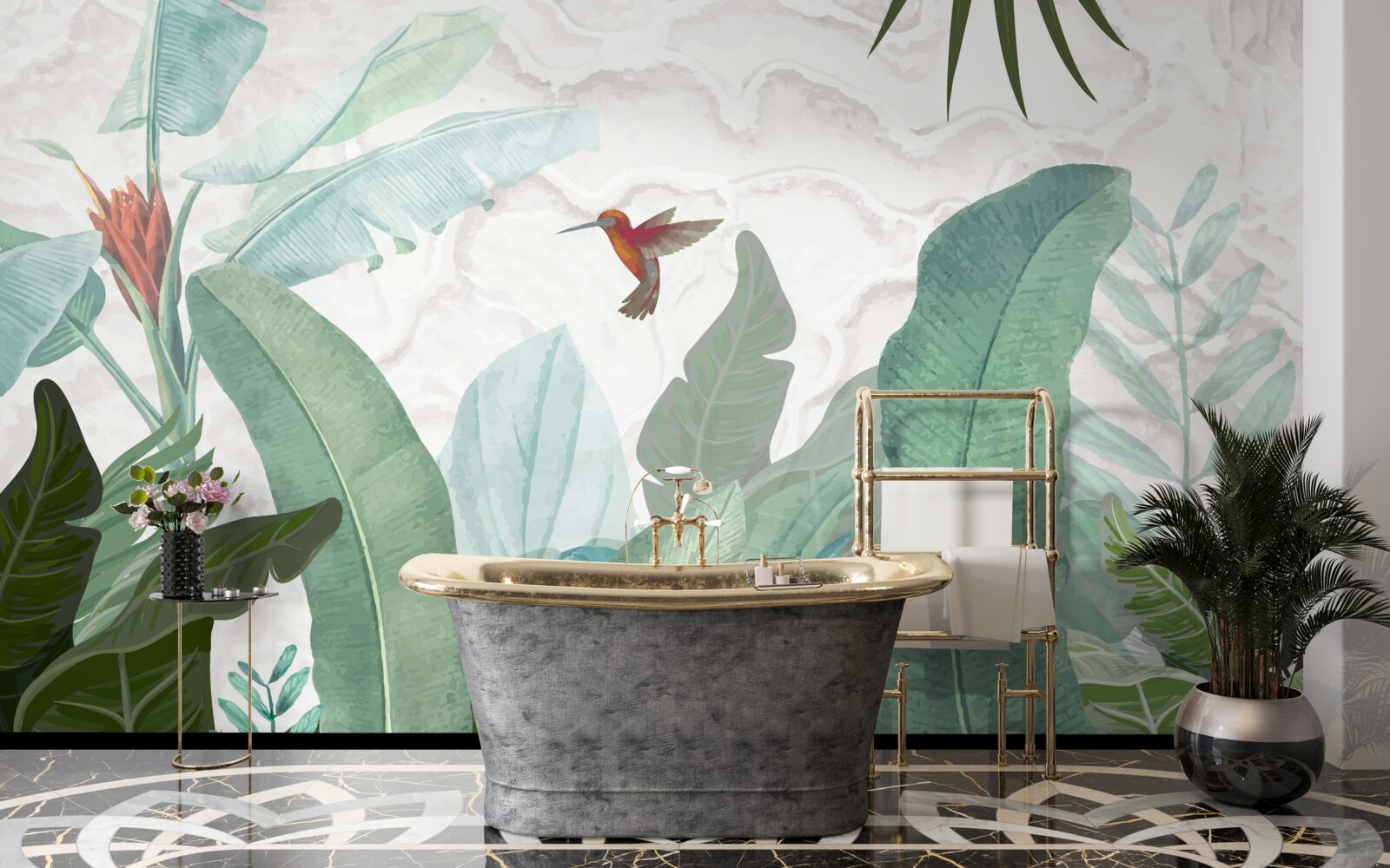 Фотошпалери колібрі в гонитві за солодким нектаром