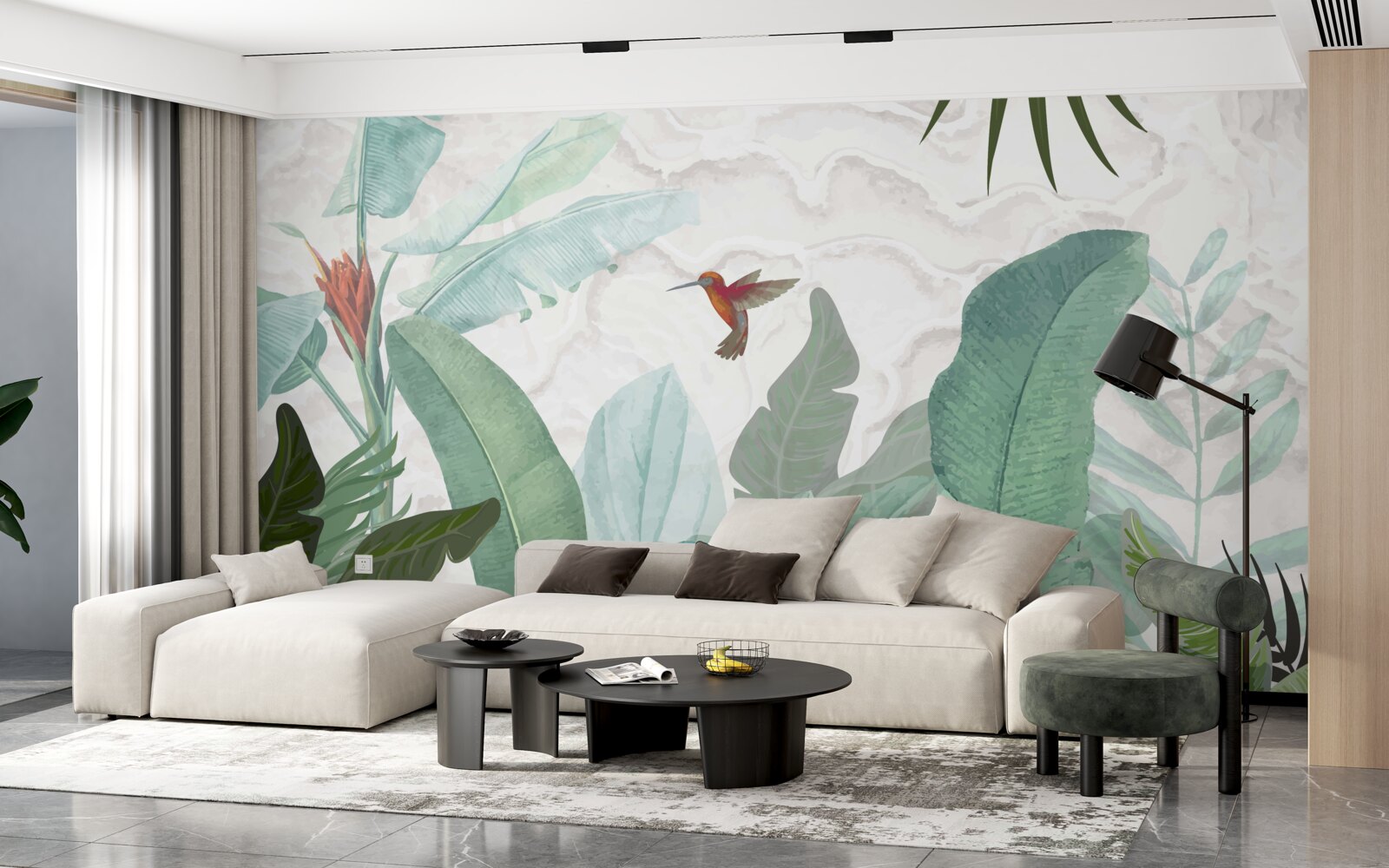 Фотошпалери колібрі в гонитві за солодким нектаром