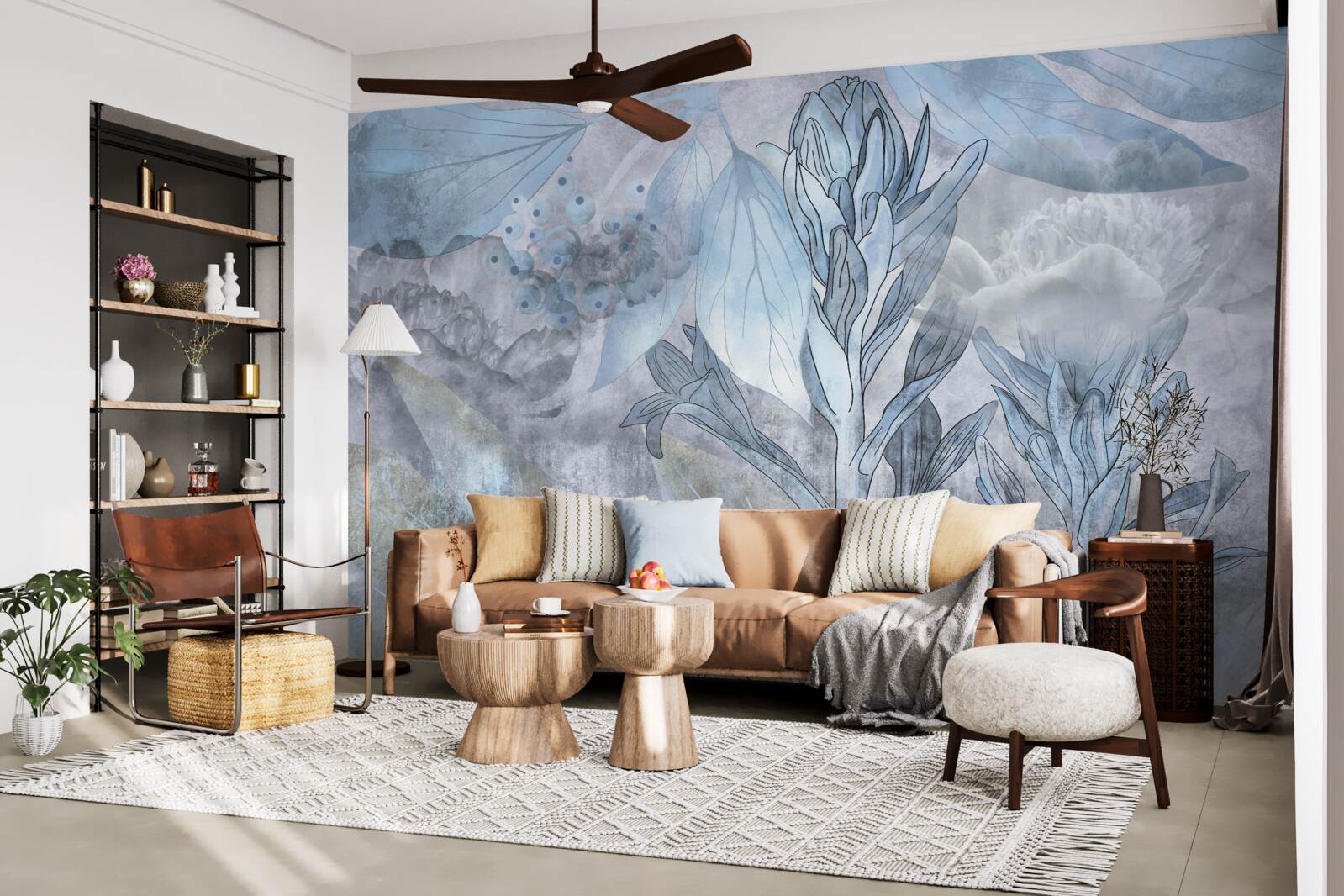 Фотошпалери бруньки між листям на світанку