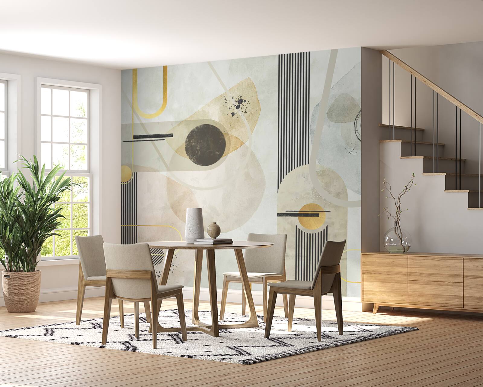 Фотошпалери вертикальні абстрактні форми та лінії