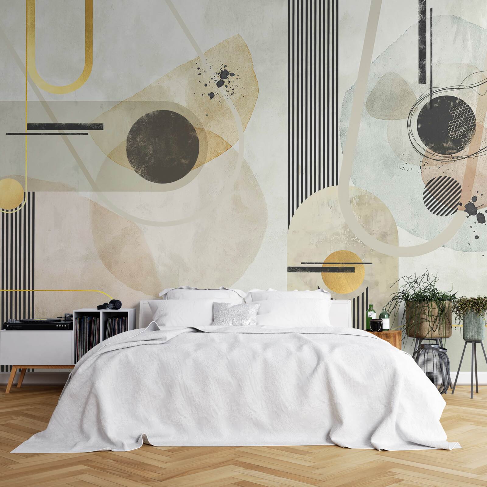 Фотошпалери вертикальні абстрактні форми та лінії