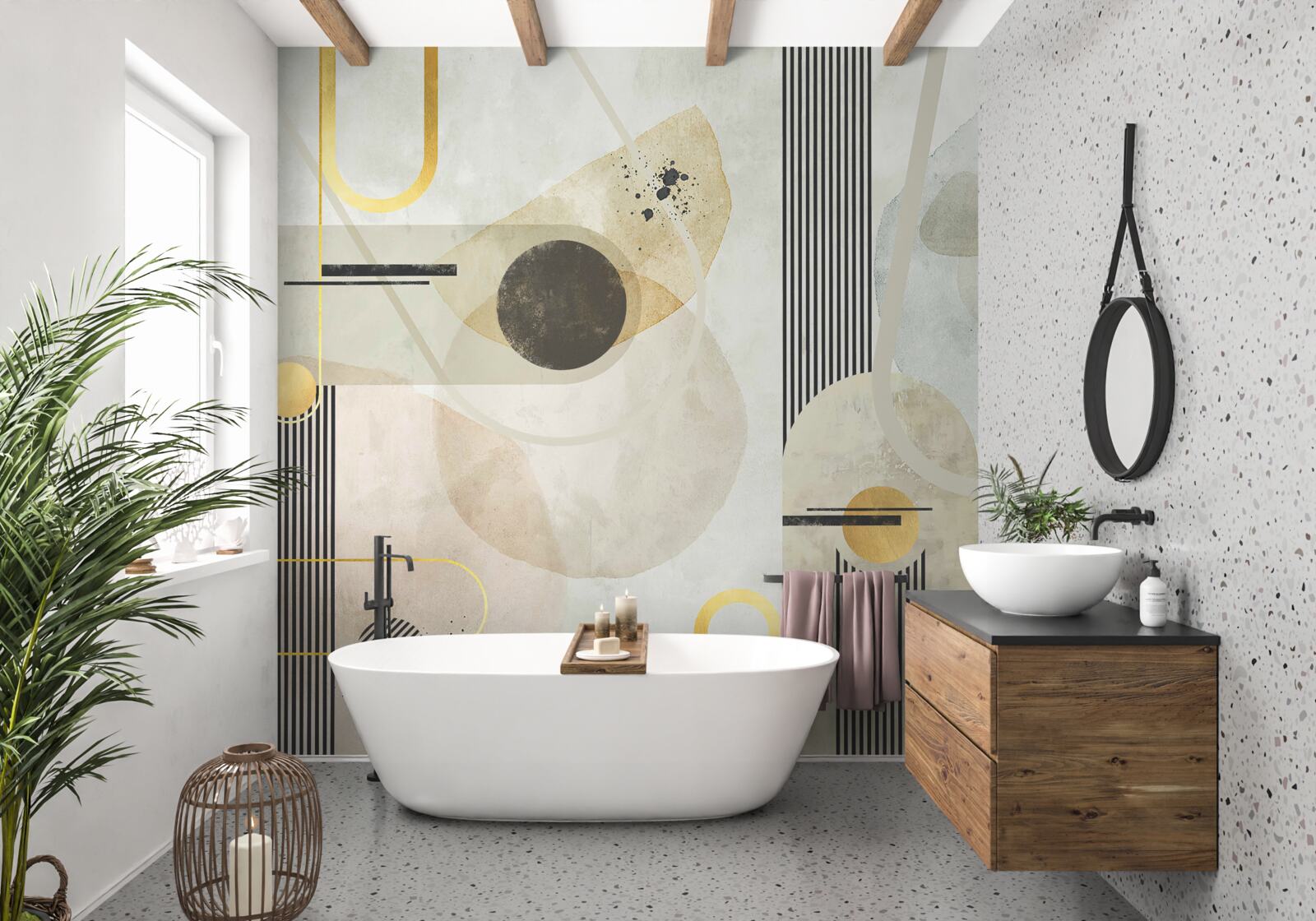 Фотошпалери вертикальні абстрактні форми та лінії