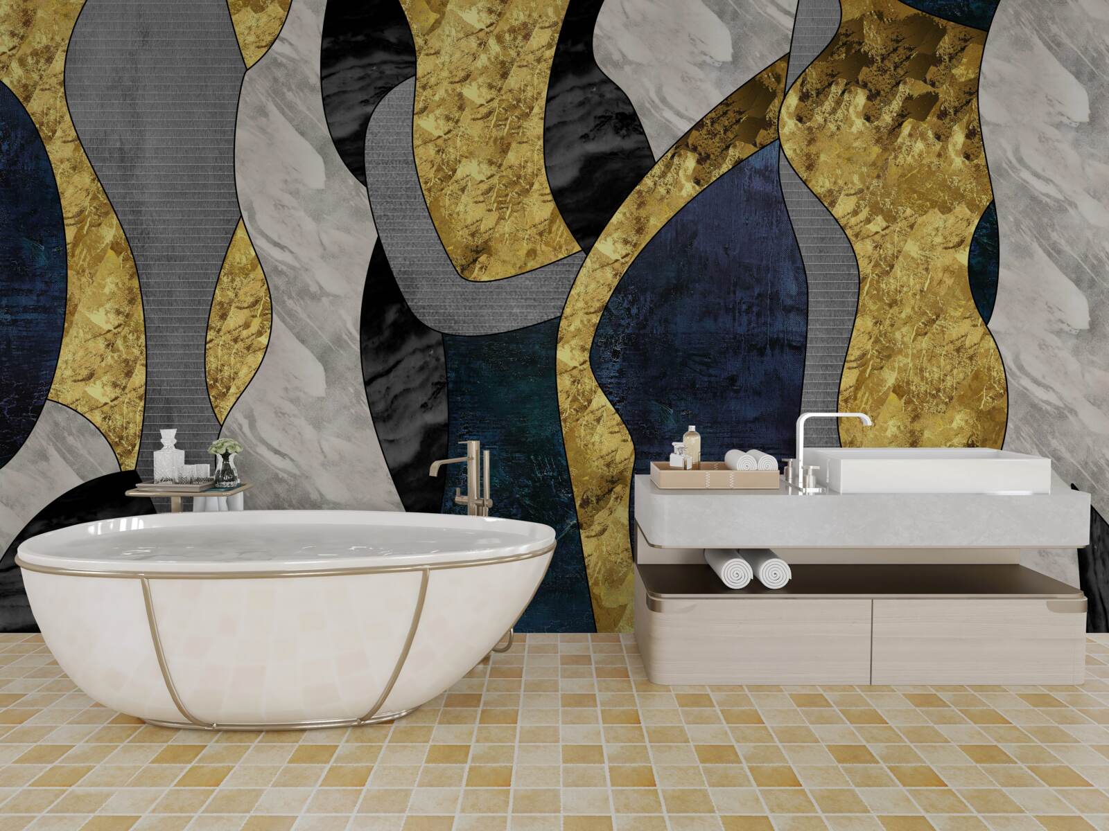 Фотошпалери жінка в рідкій стихії