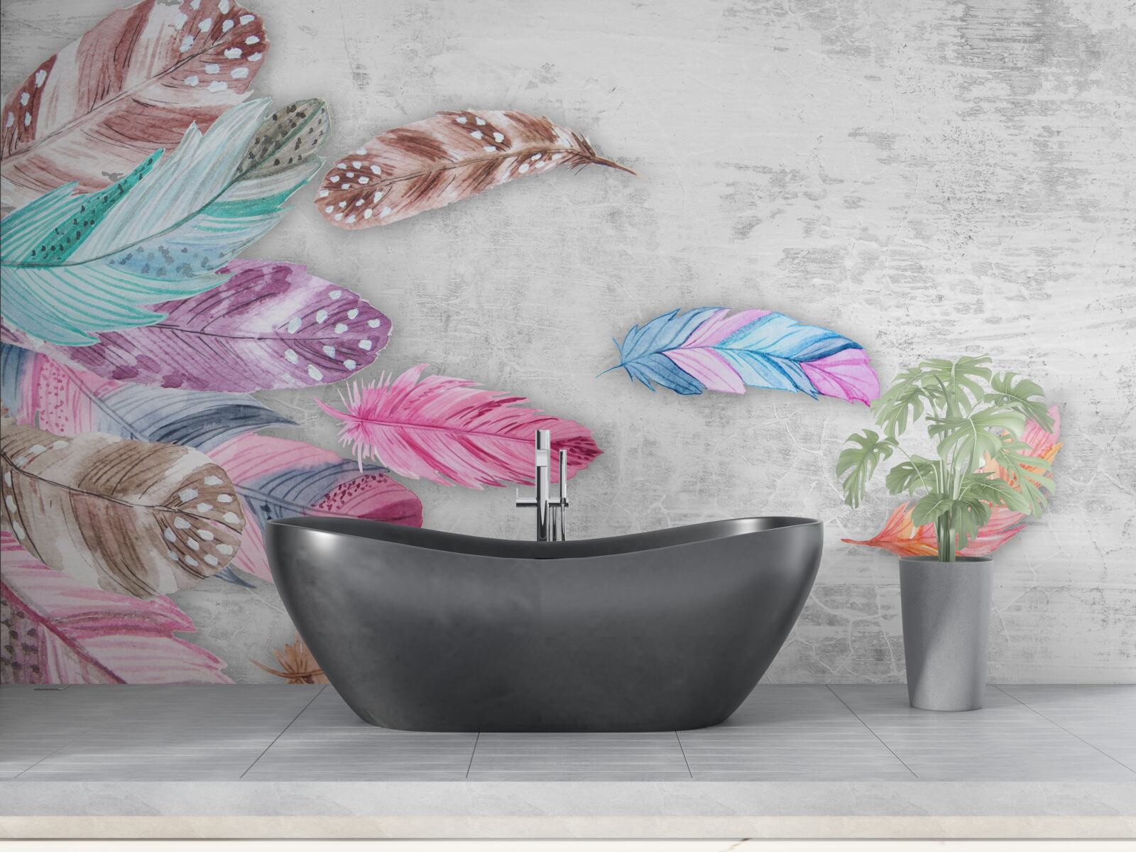 Фотошпалери пір'я м'яких світлих відтінків