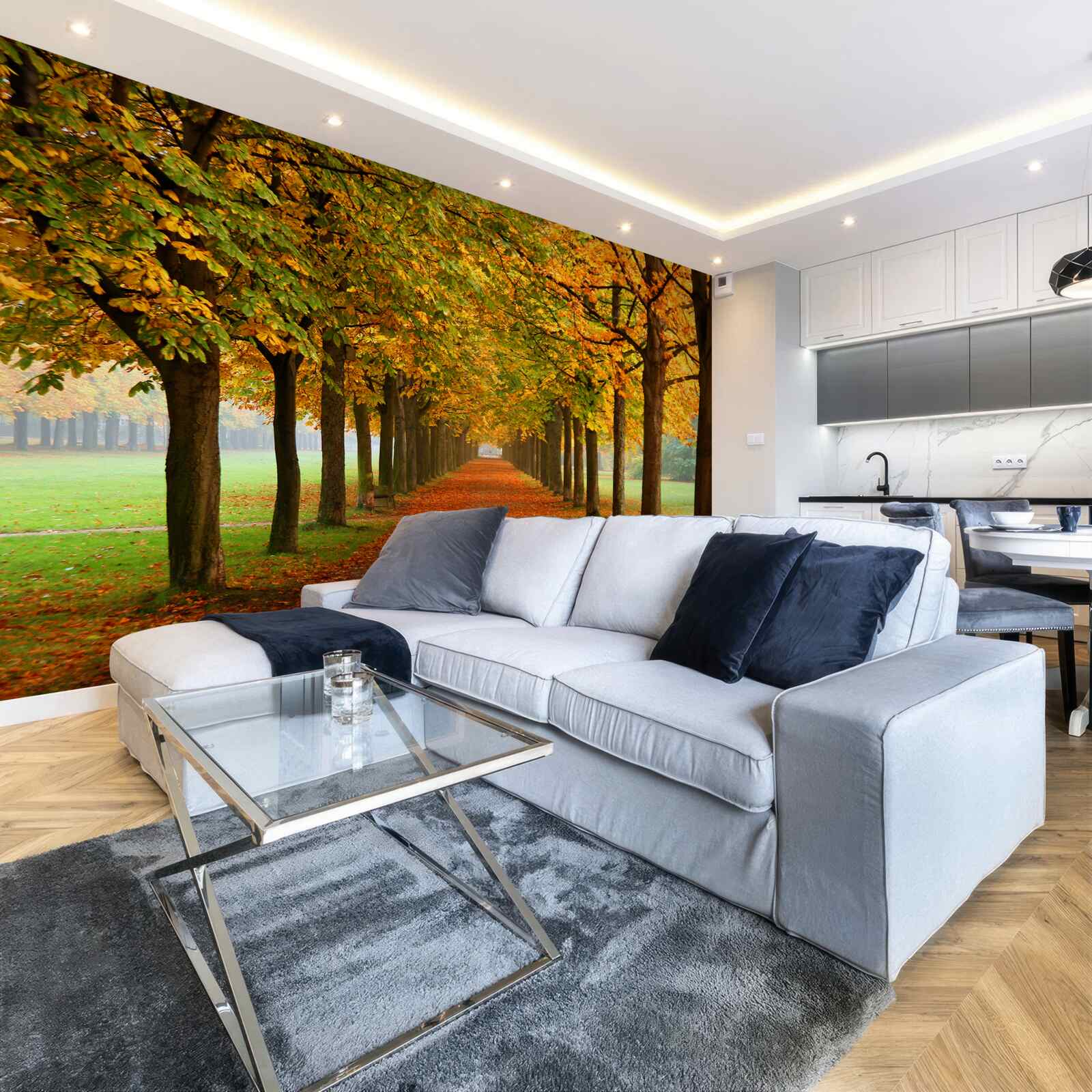 Фотошпалери нескінченний осінній шлях