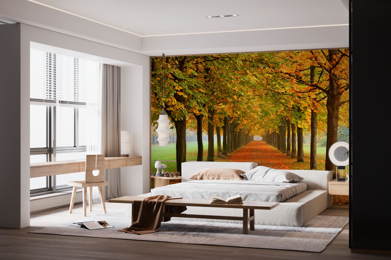 Фотошпалери нескінченний осінній шлях