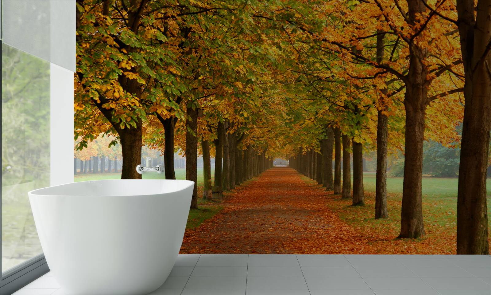 Фотошпалери нескінченний осінній шлях