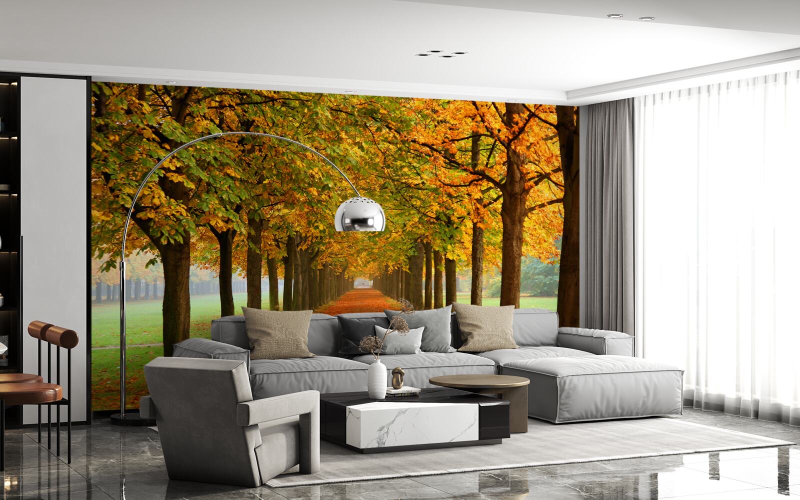 Фотошпалери нескінченний осінній шлях