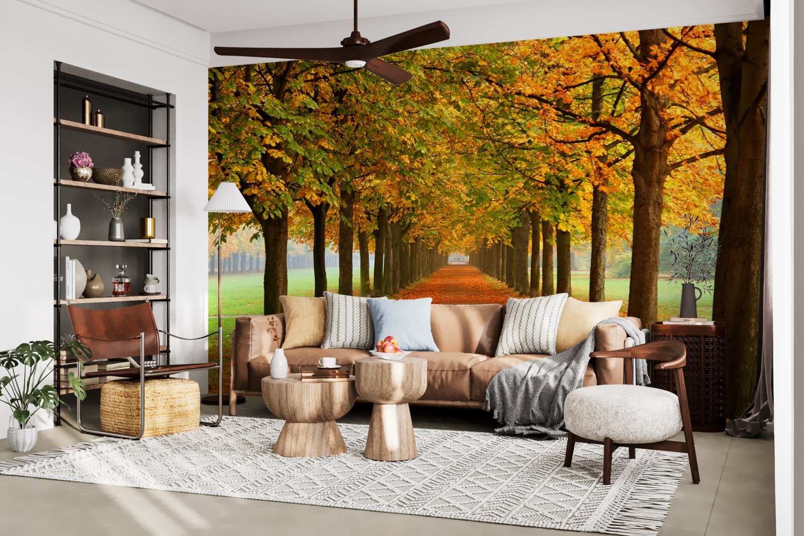 Фотошпалери нескінченний осінній шлях