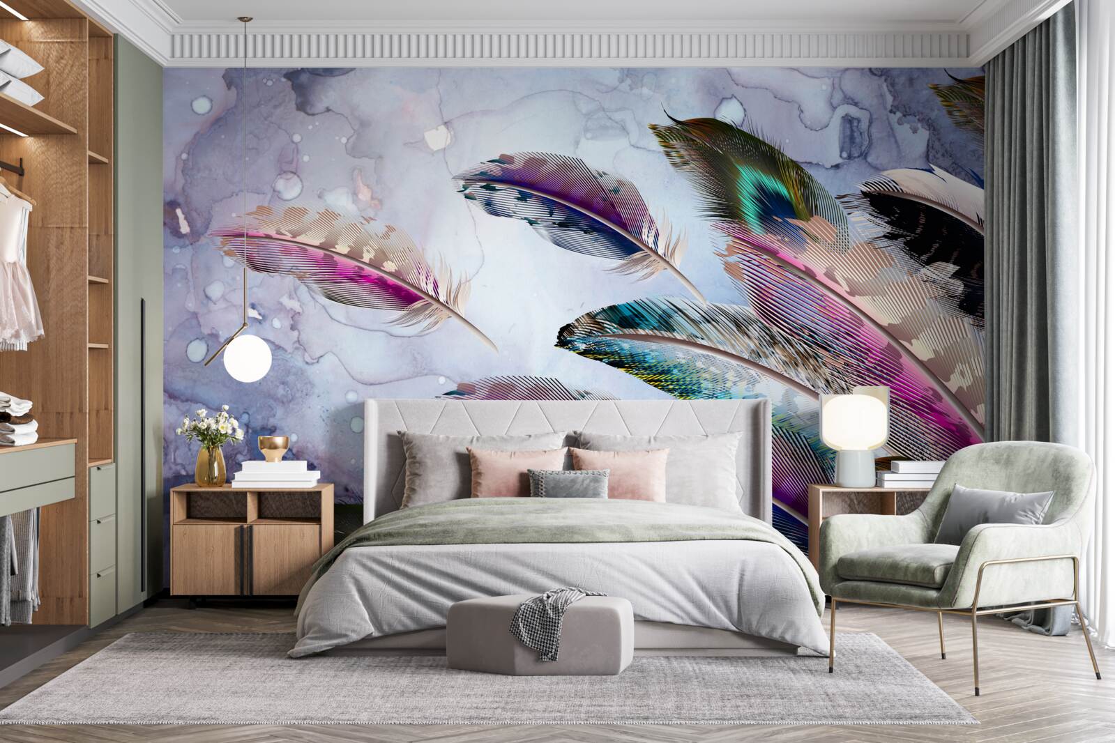 Фотошпалери оперення чарівного птаха