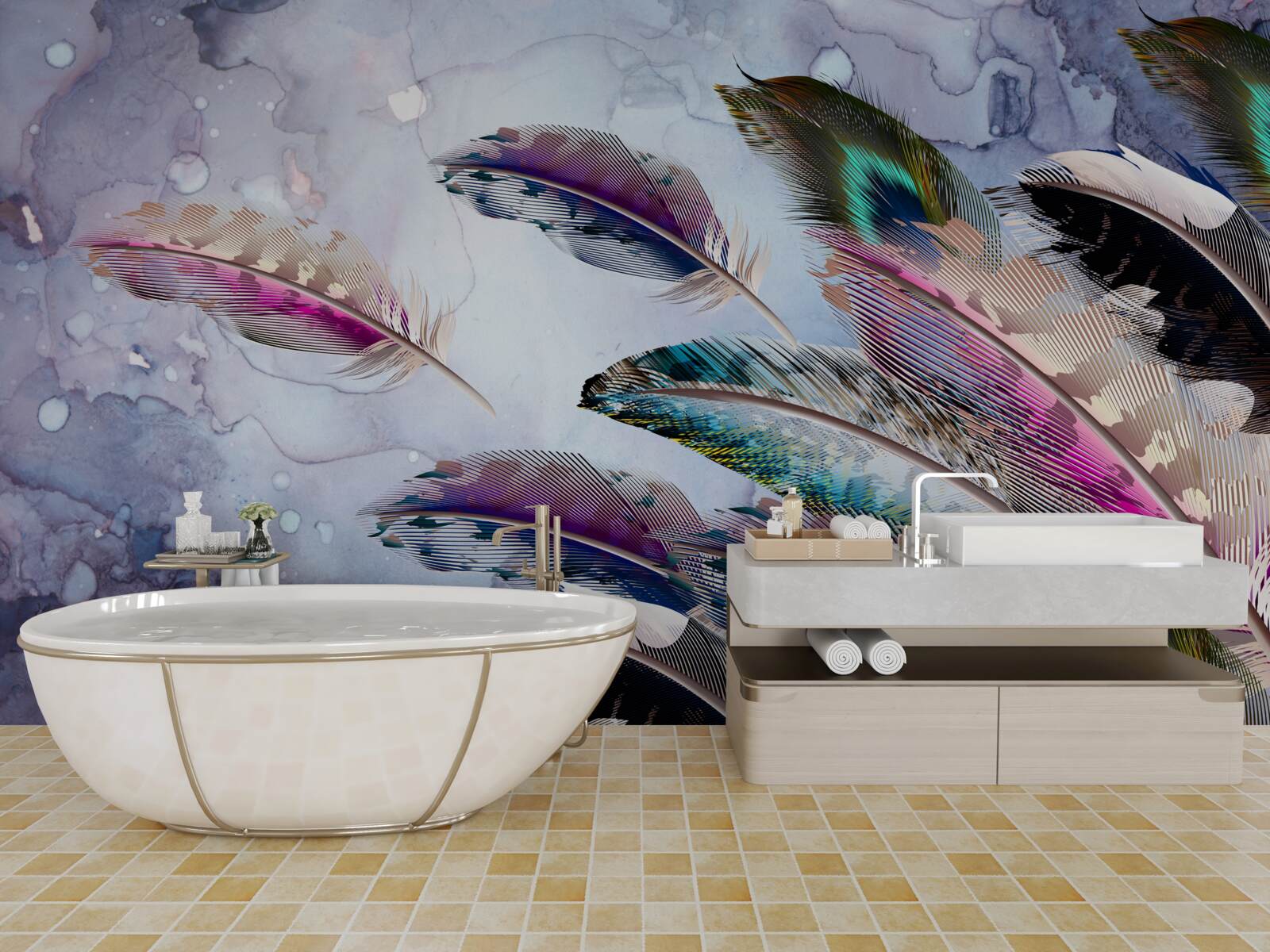 Фотошпалери оперення чарівного птаха