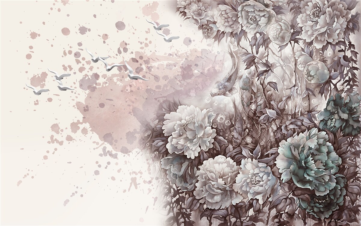 Фотошпалери квітучі рослини тріпочуть під поривами вітру