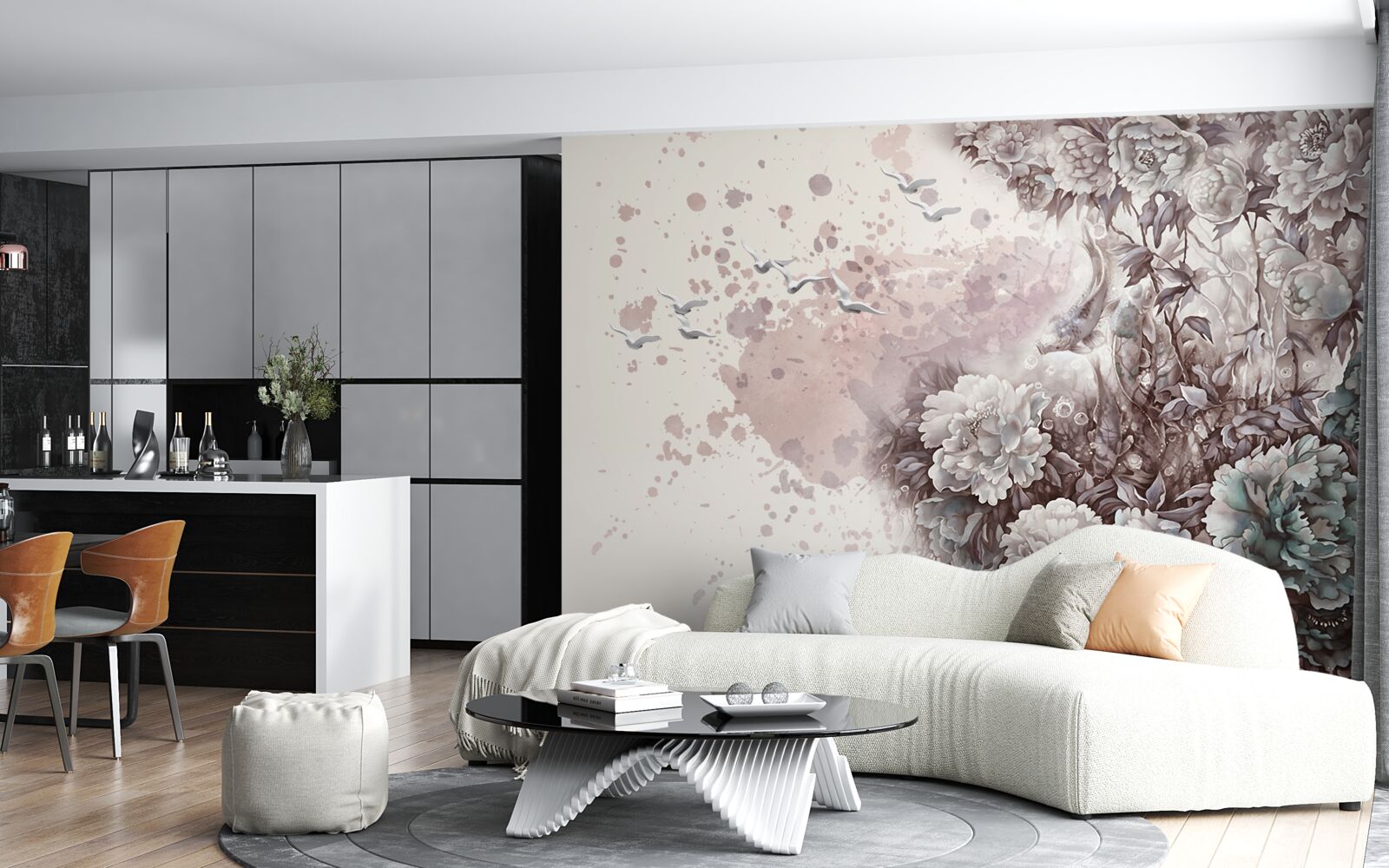 Фотошпалери квітучі рослини тріпочуть під поривами вітру