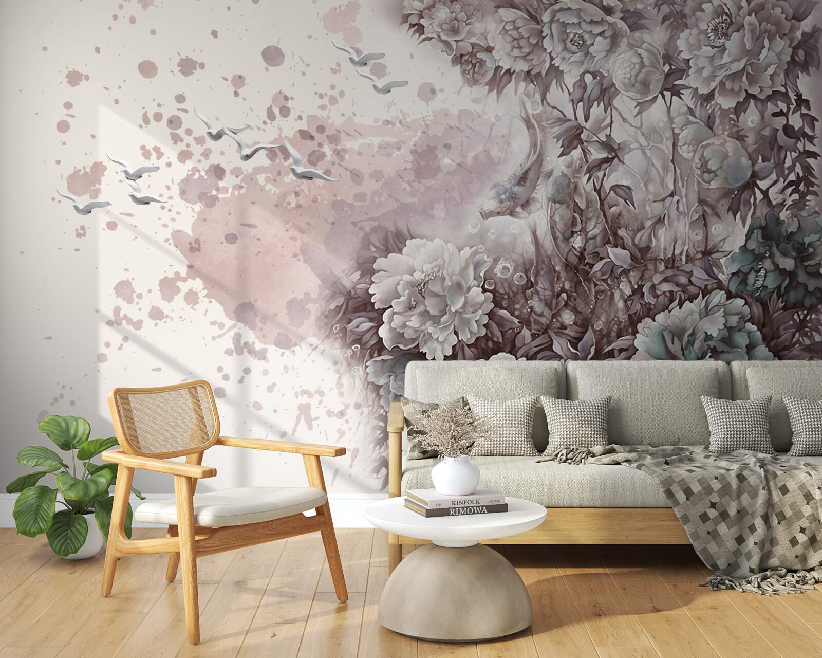 Фотошпалери квітучі рослини тріпочуть під поривами вітру