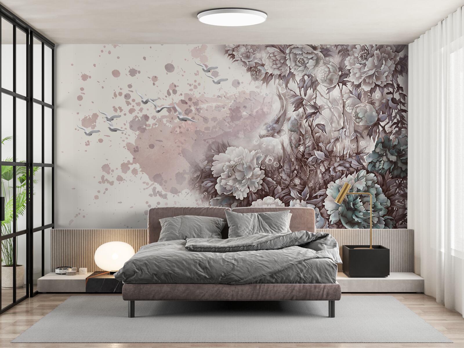 Фотошпалери квітучі рослини тріпочуть під поривами вітру