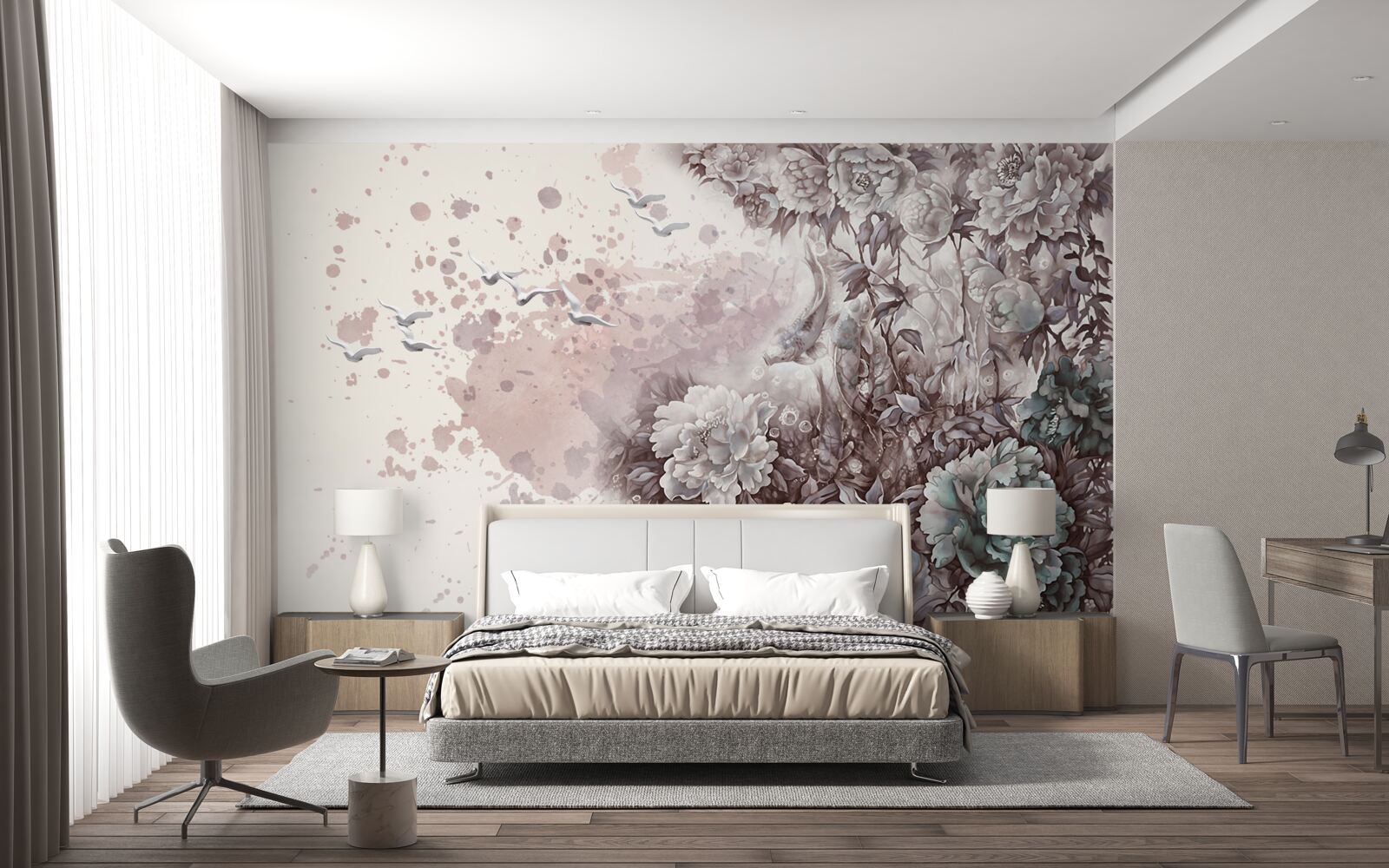 Фотошпалери квітучі рослини тріпочуть під поривами вітру