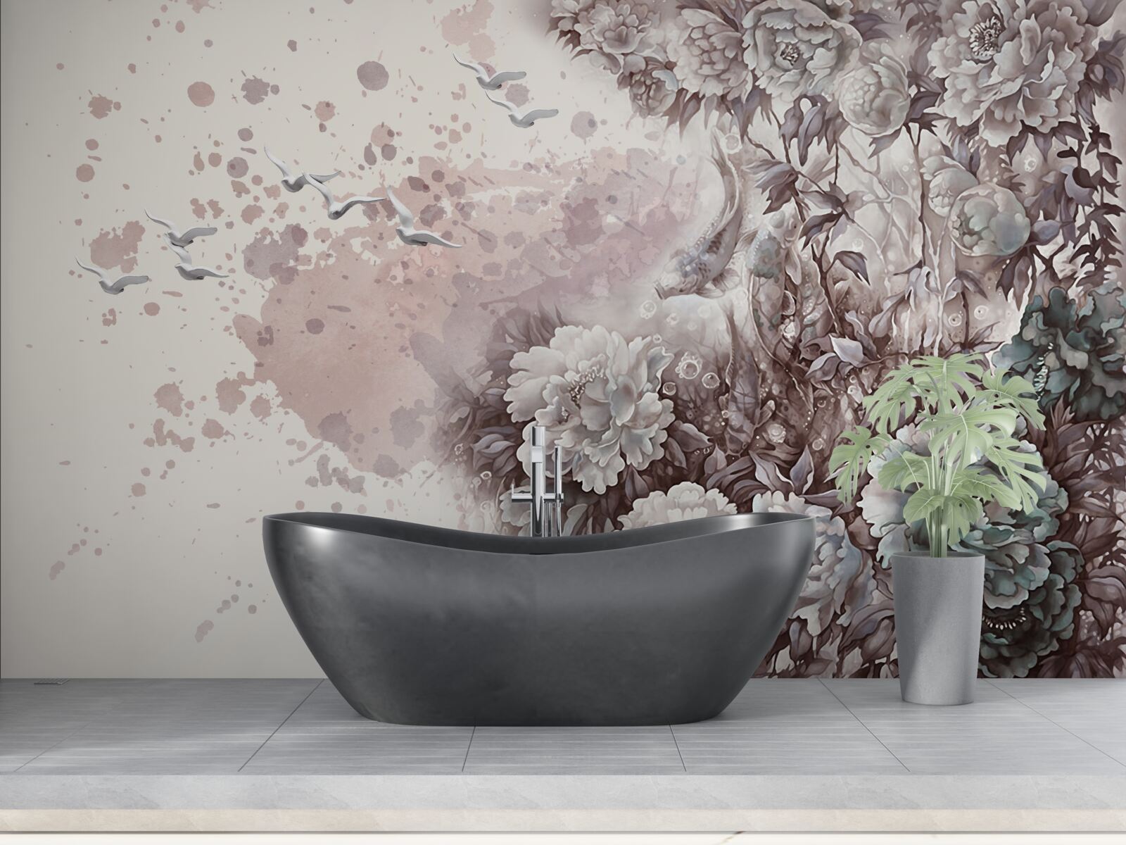 Фотошпалери квітучі рослини тріпочуть під поривами вітру