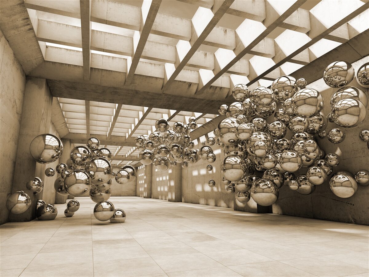 Фотошпалери кімната з коричневими кульками