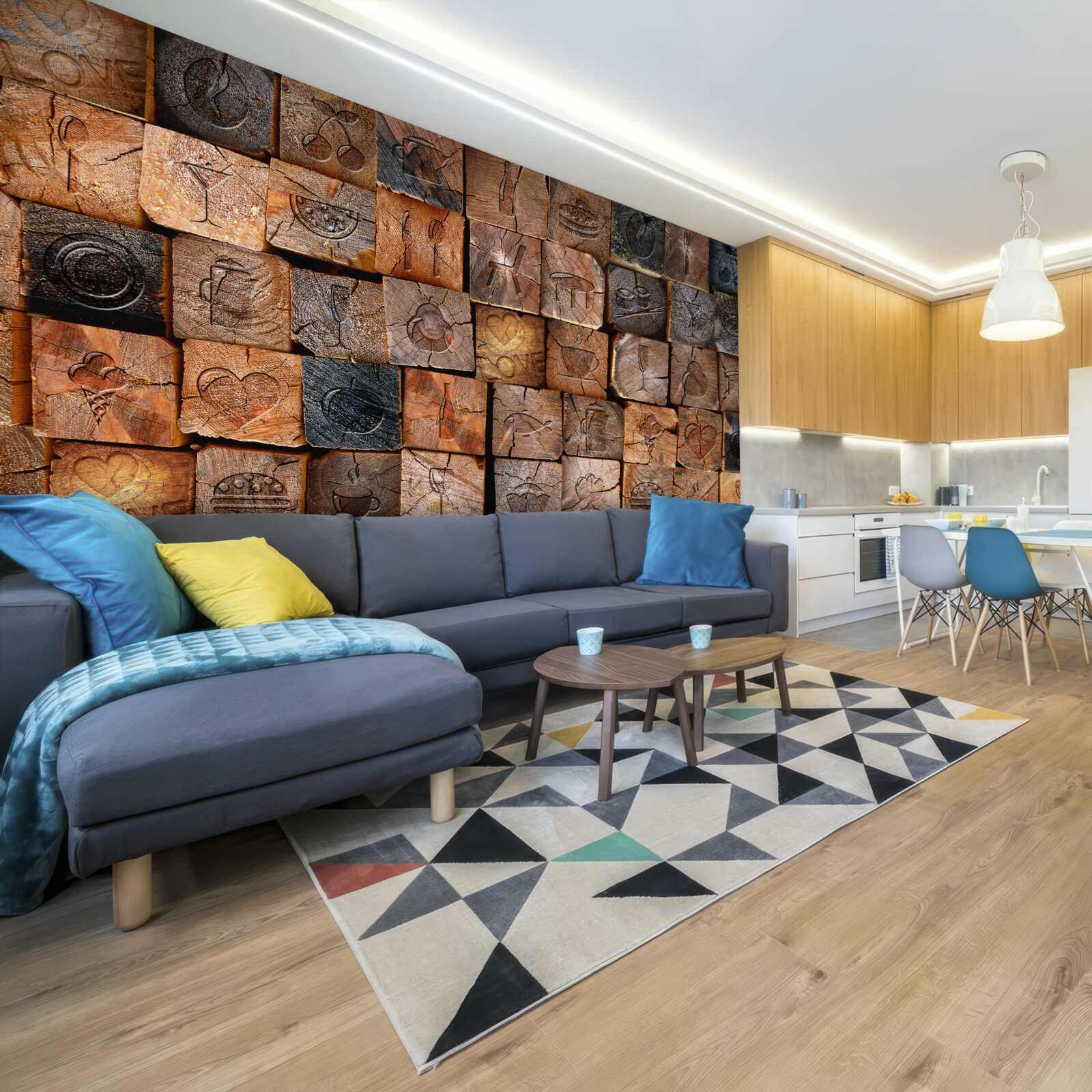 Фотошпалери натуральна дерев'яна тротуарна плитка