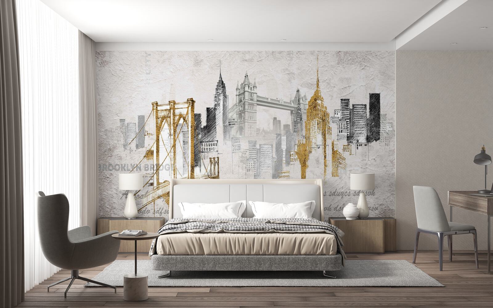 Фотошпалери абстрактний нью-йорк у вінтажному стилі