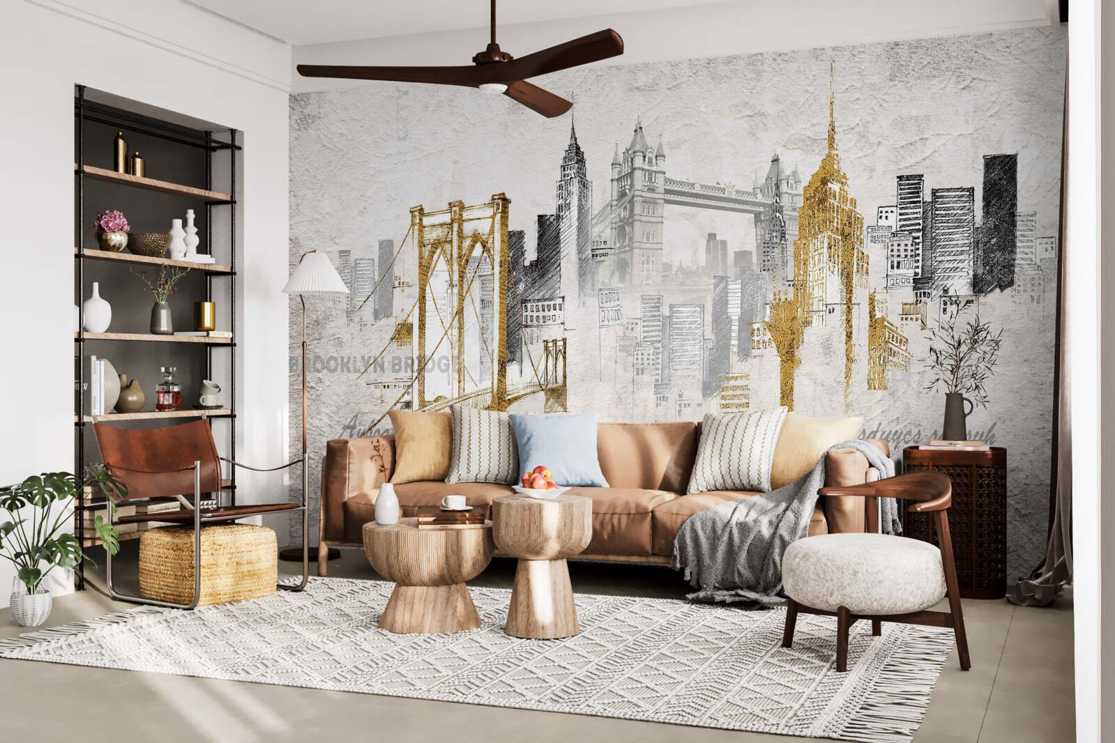 Фотошпалери абстрактний нью-йорк у вінтажному стилі
