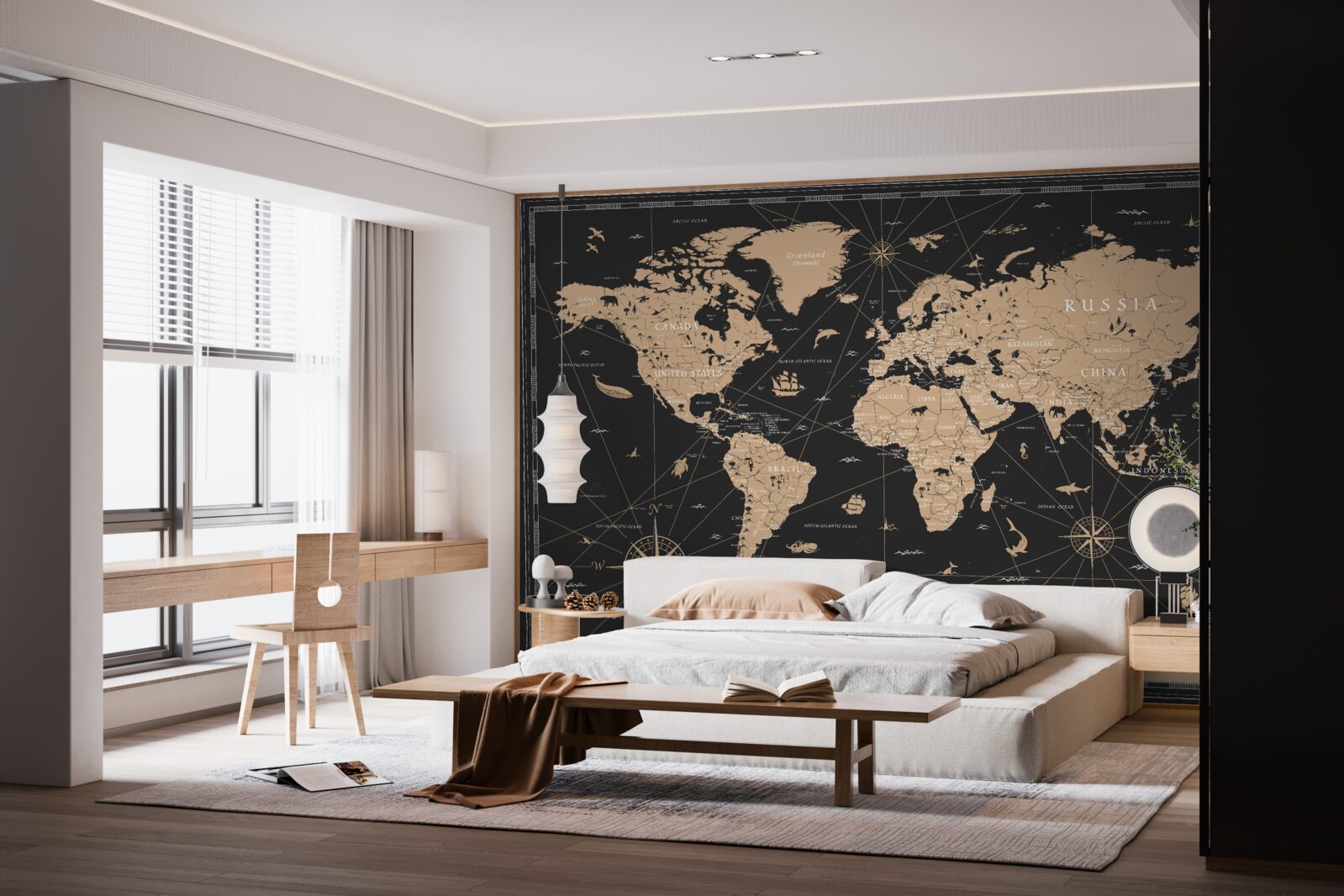 Фотошпалери карта світу на темному тлі