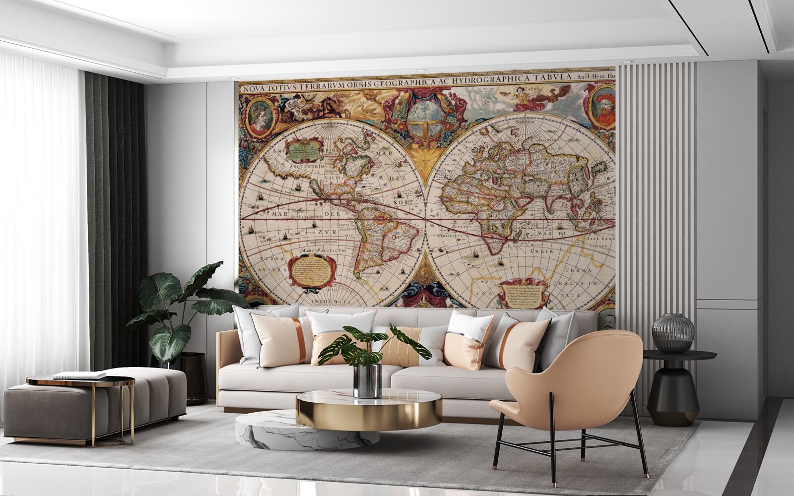 Фотошпалери антикварна карта світу