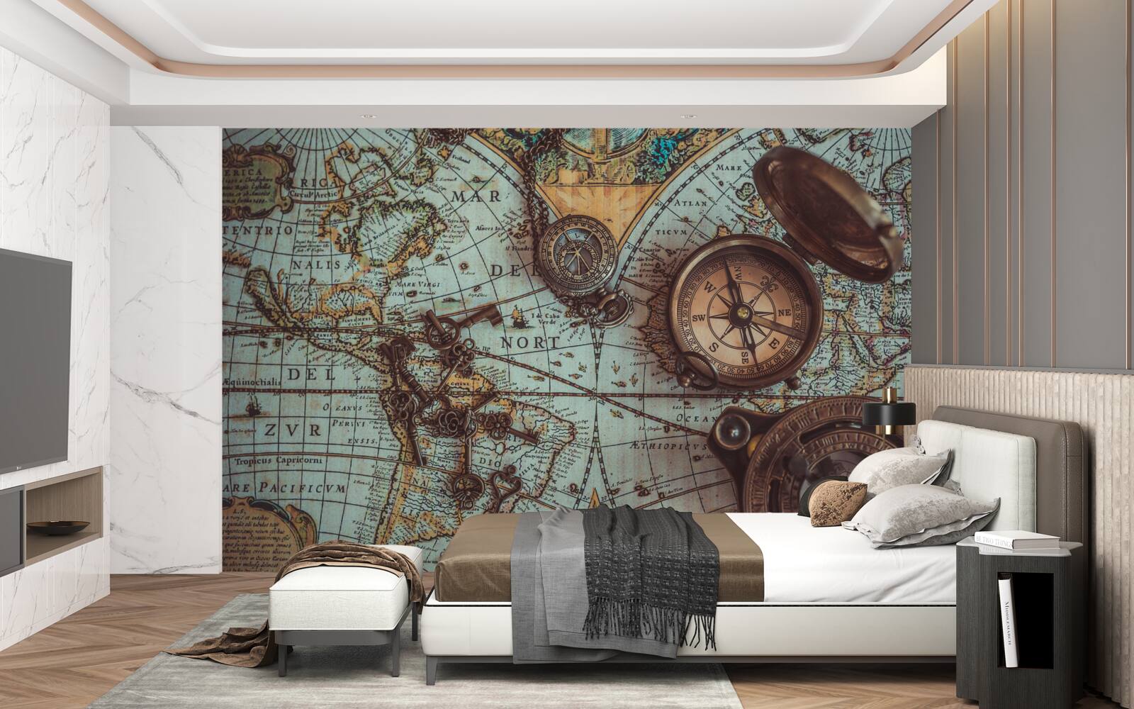 Фотошпалери компаси з минулого на карті