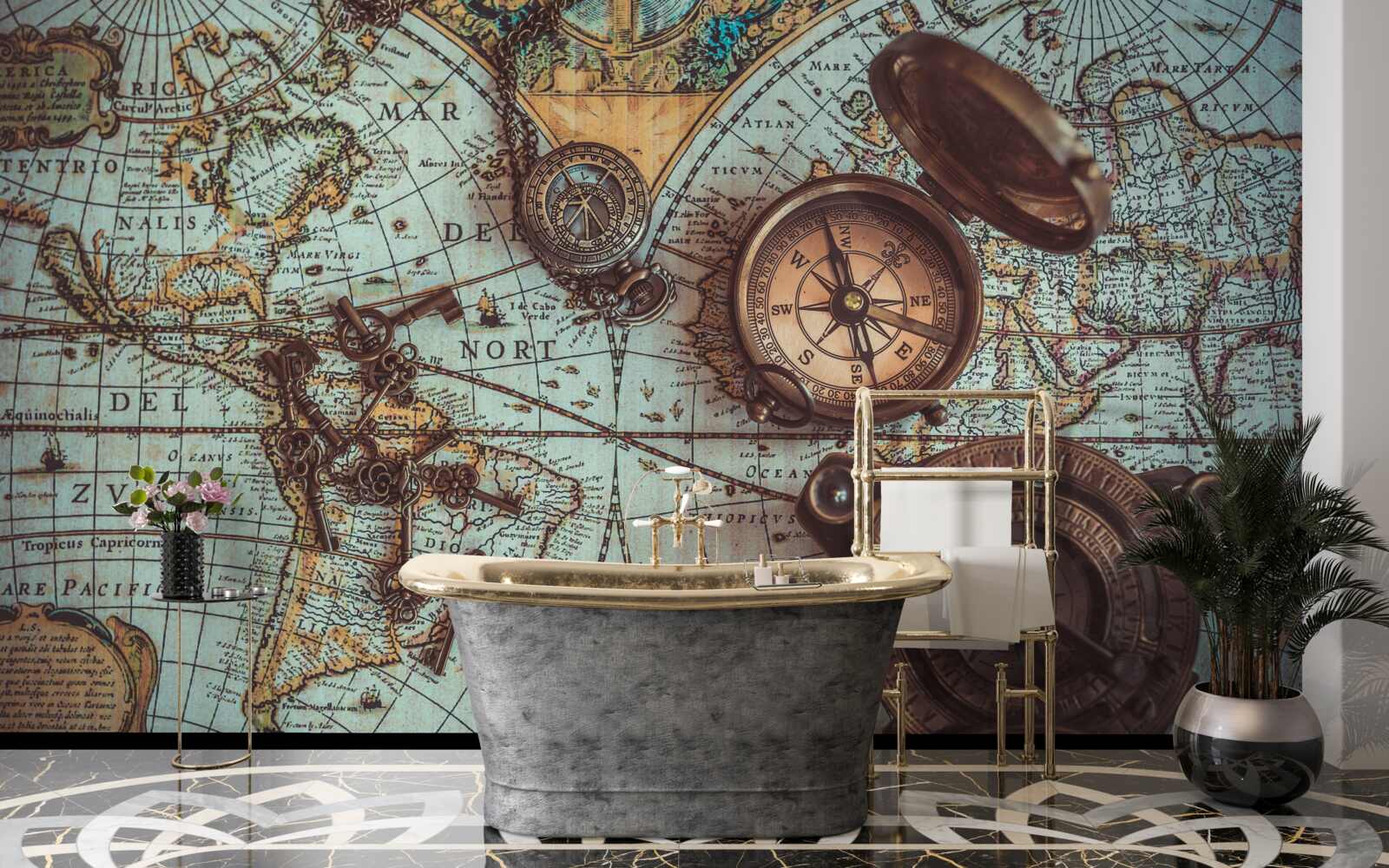 Фотошпалери компаси з минулого на карті