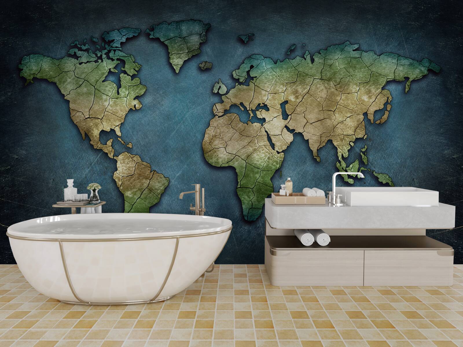 Фотошпалери карта світу на стіну