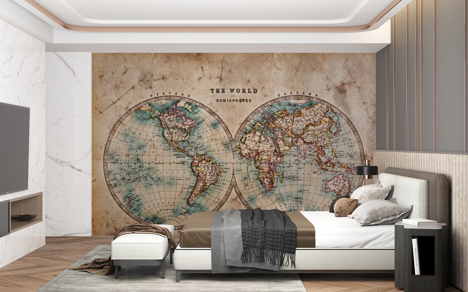 Фотошпалери двотомний старовинний географічний атлас