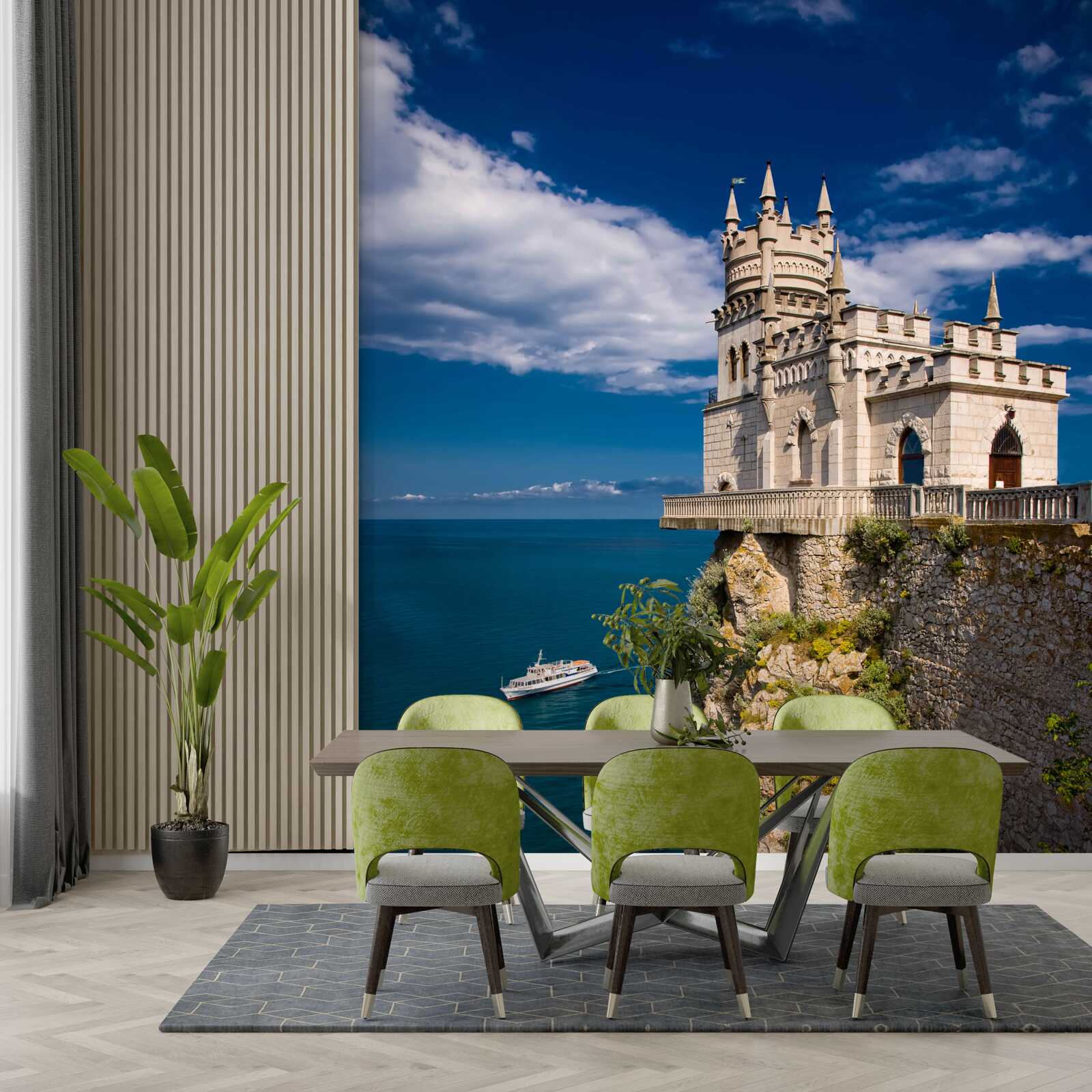 Фотошпалери фортеця на краю морської скелі