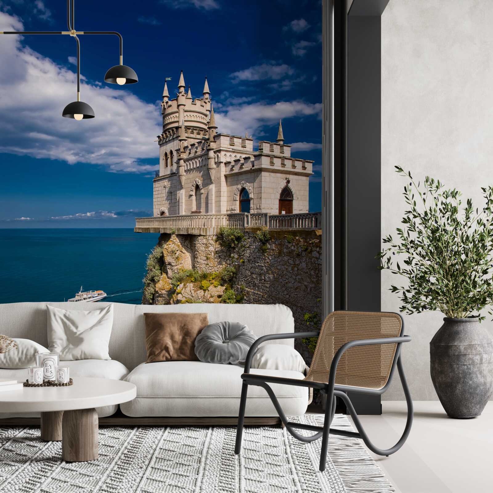 Фотошпалери фортеця на краю морської скелі