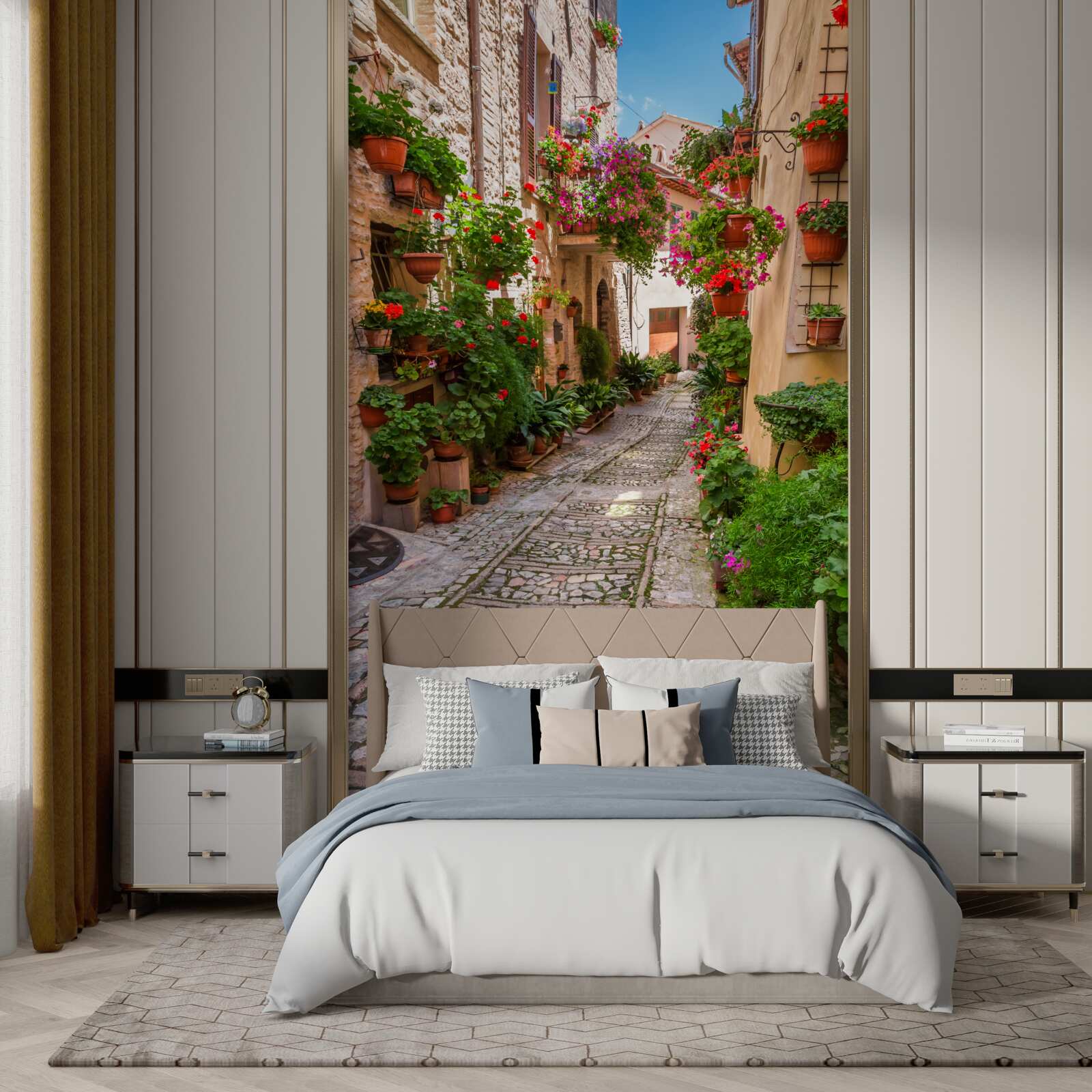 Фотошпалери стара вулиця з кам'яною бруківкою